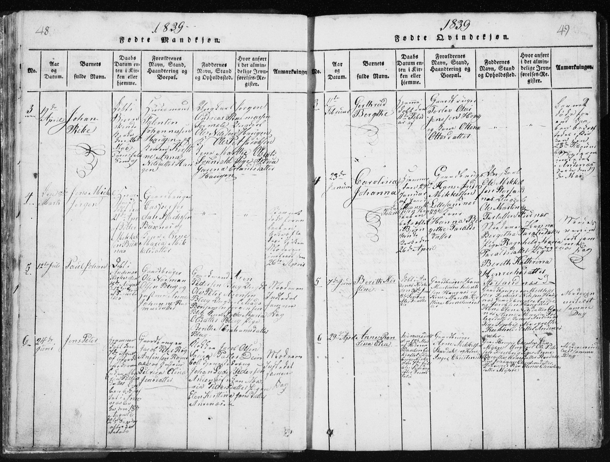 Ministerialprotokoller, klokkerbøker og fødselsregistre - Nordland, AV/SAT-A-1459/897/L1411: Klokkerbok nr. 897C01, 1820-1866, s. 48-49