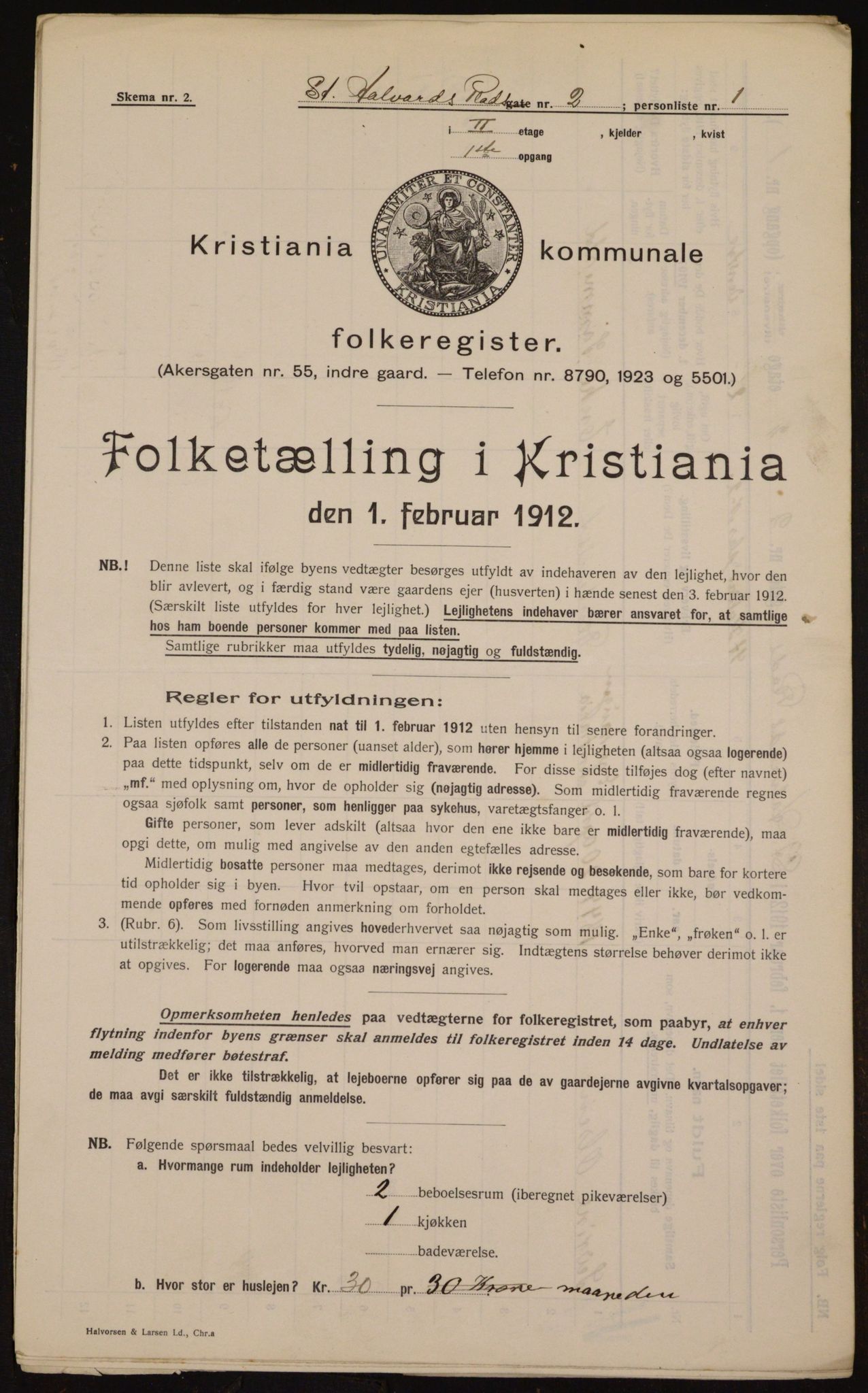 OBA, Kommunal folketelling 1.2.1912 for Kristiania, 1912, s. 88162