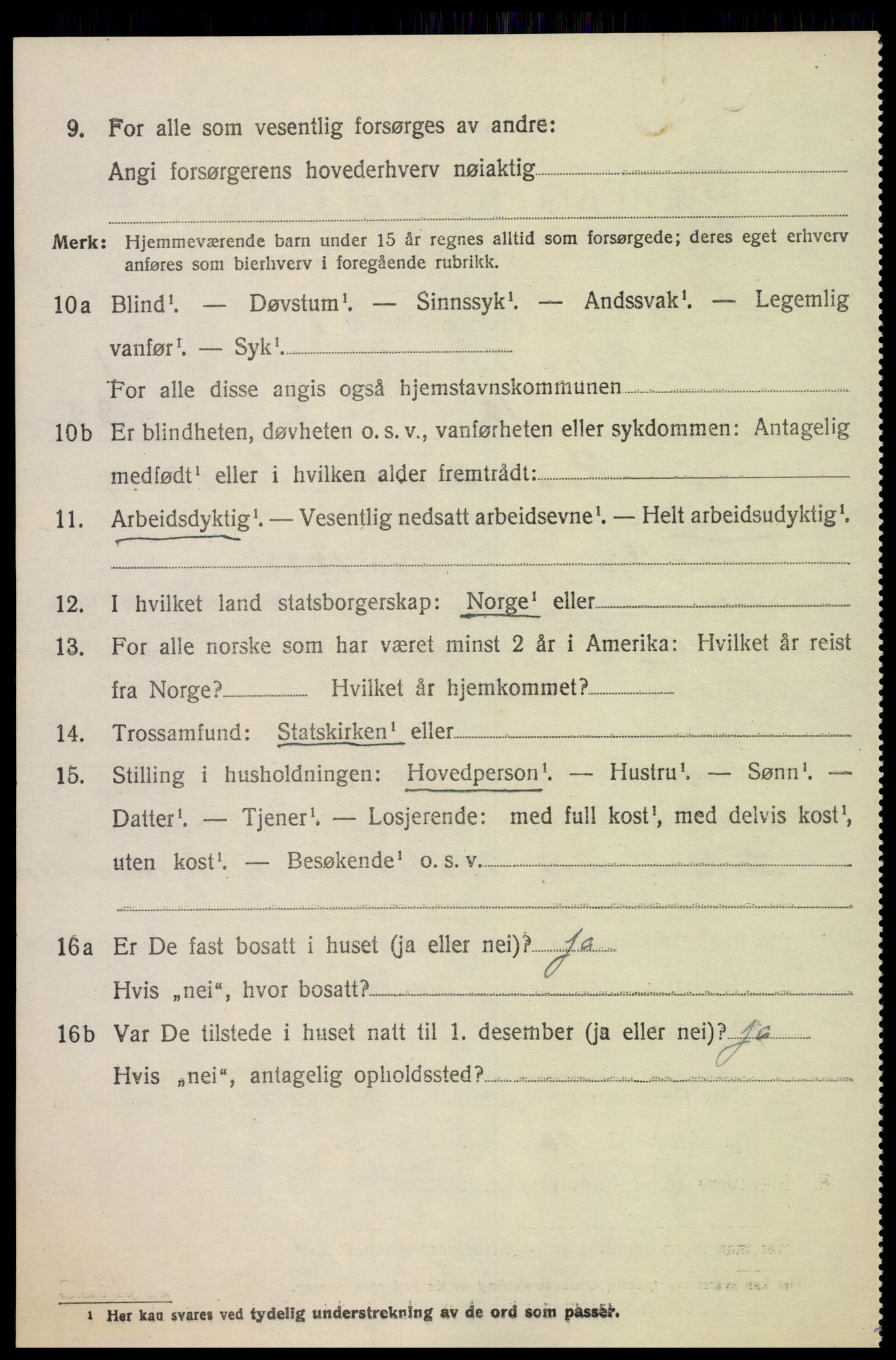 SAK, Folketelling 1920 for 1012 Oddernes herred, 1920, s. 2146