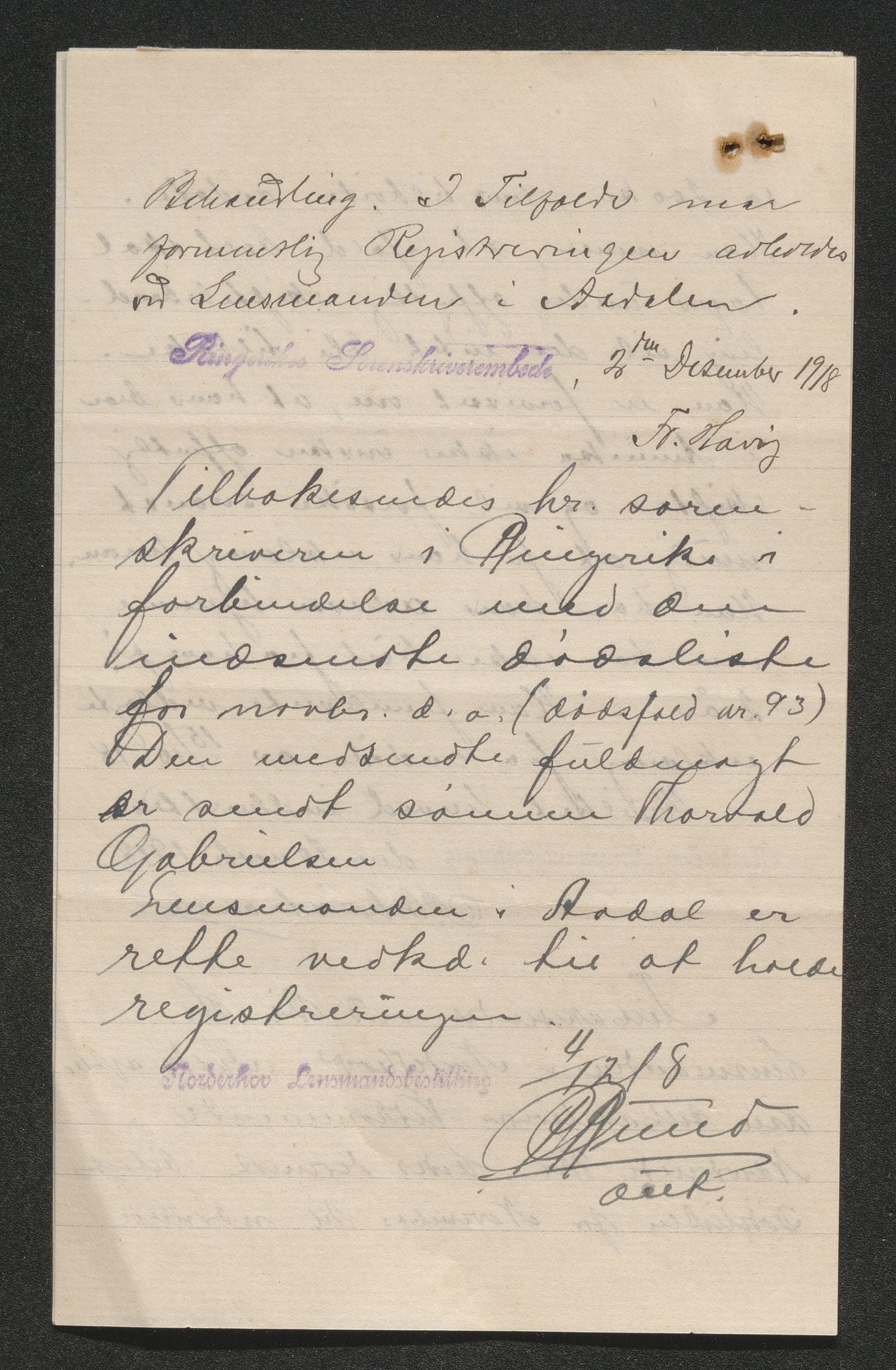 Ringerike sorenskriveri, AV/SAKO-A-105/H/Ha/Hab/L0012: Dødsfallslister Norderhov, 1909-1923