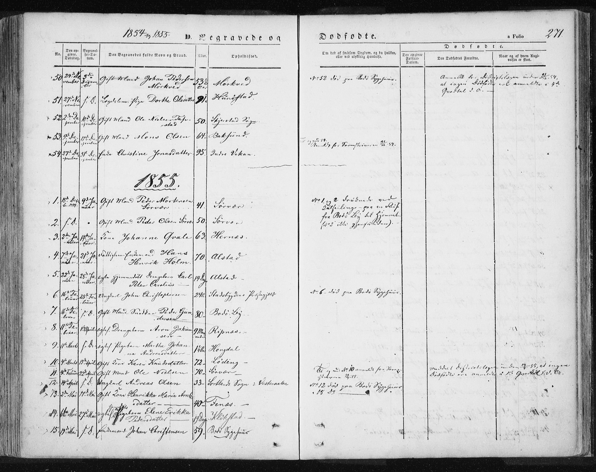 Ministerialprotokoller, klokkerbøker og fødselsregistre - Nordland, SAT/A-1459/801/L0007: Ministerialbok nr. 801A07, 1845-1863, s. 271