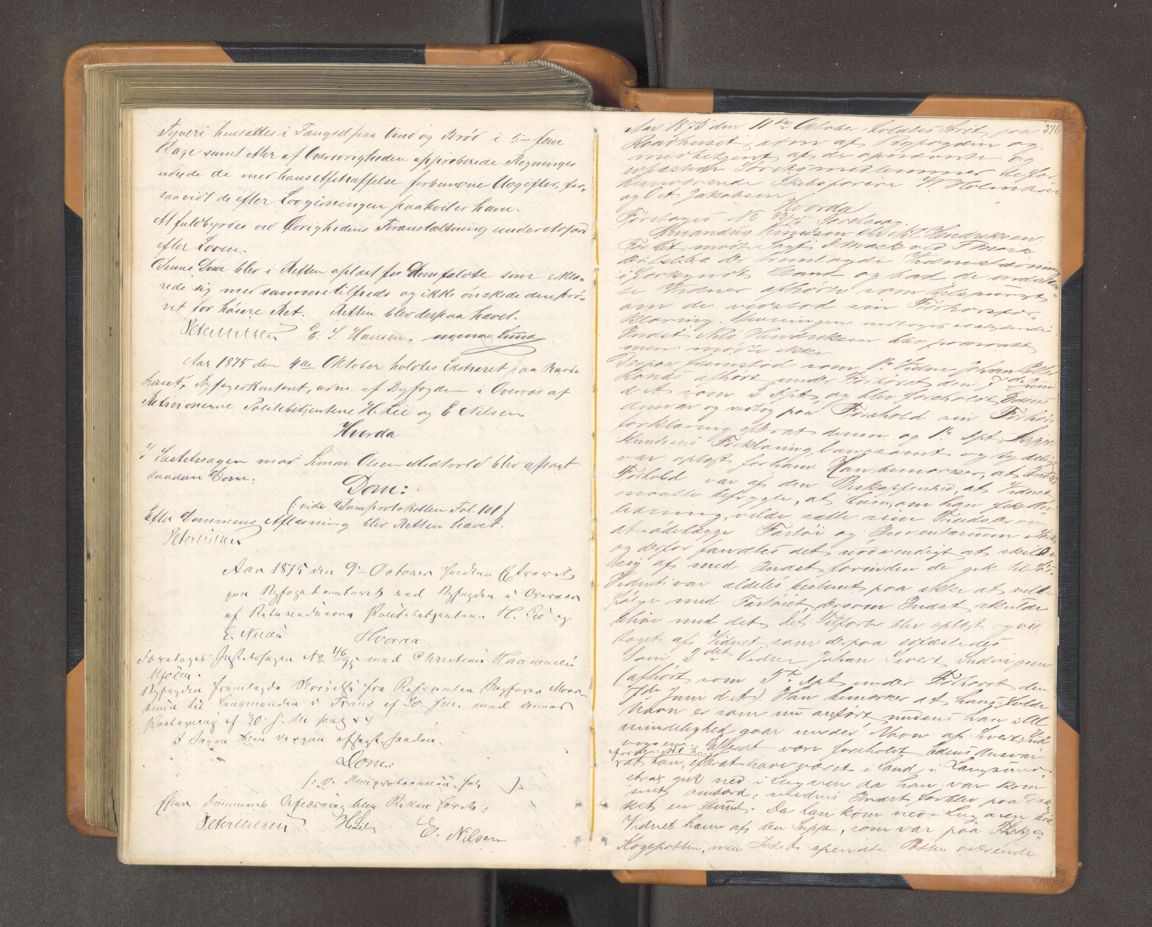 Tromsø byfogd/byrett, AV/SATØ-SATØ-0063/1/F/Fb/L0076: Ekstrarettsprotokoll, 1871-1875, s. 375b-376a