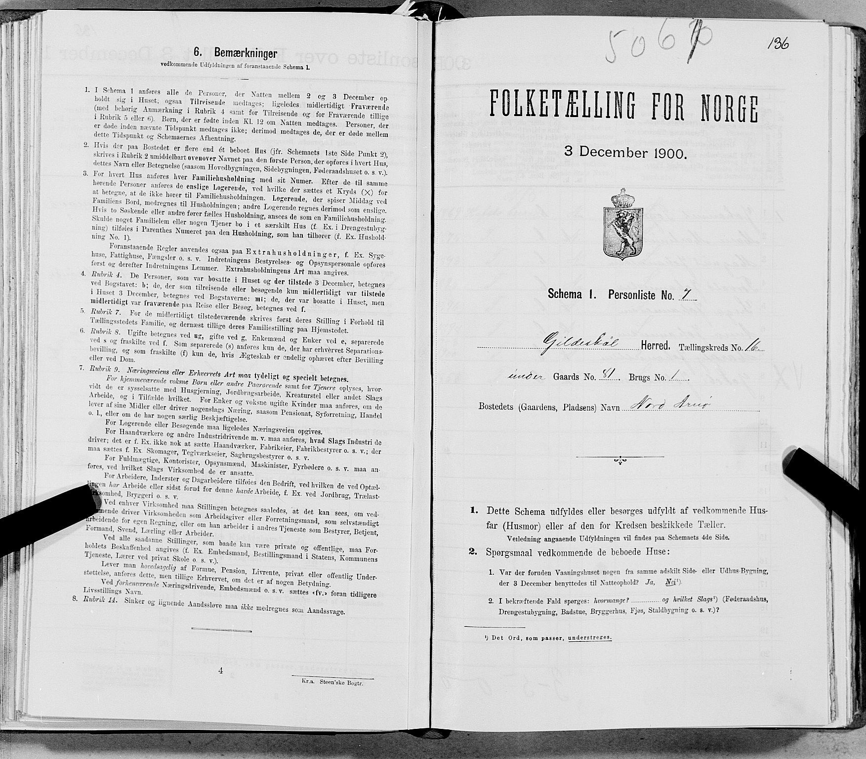SAT, Folketelling 1900 for 1838 Gildeskål herred, 1900, s. 1645