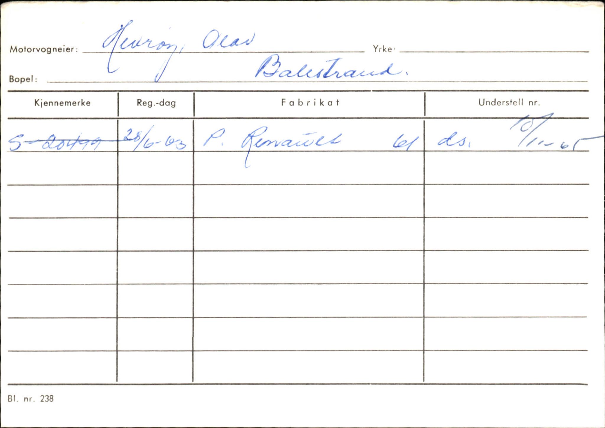 Statens vegvesen, Sogn og Fjordane vegkontor, SAB/A-5301/4/F/L0132: Eigarregister Askvoll A-Å. Balestrand A-Å, 1945-1975, s. 1850