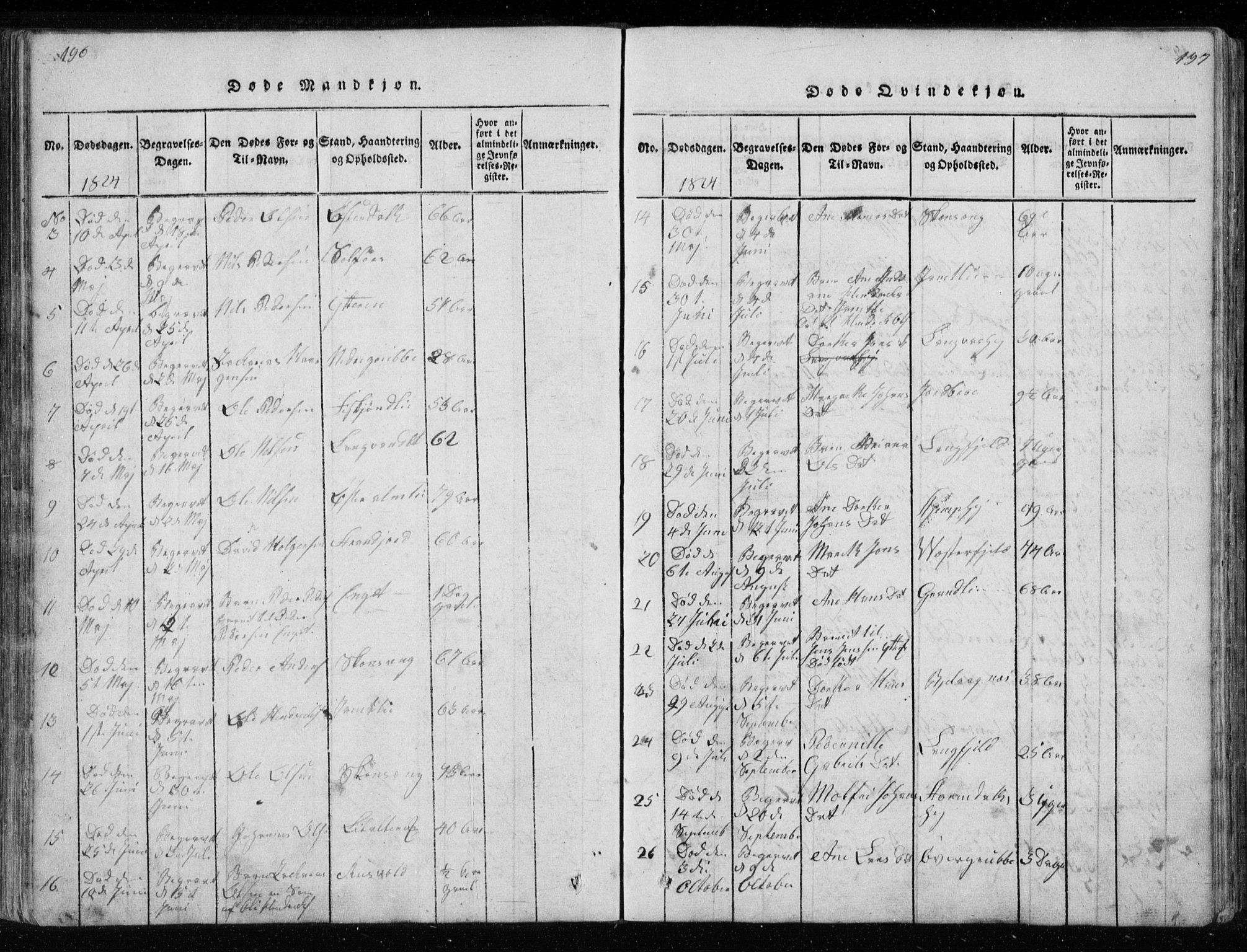 Ministerialprotokoller, klokkerbøker og fødselsregistre - Nordland, AV/SAT-A-1459/827/L0412: Klokkerbok nr. 827C01, 1820-1841, s. 196-197