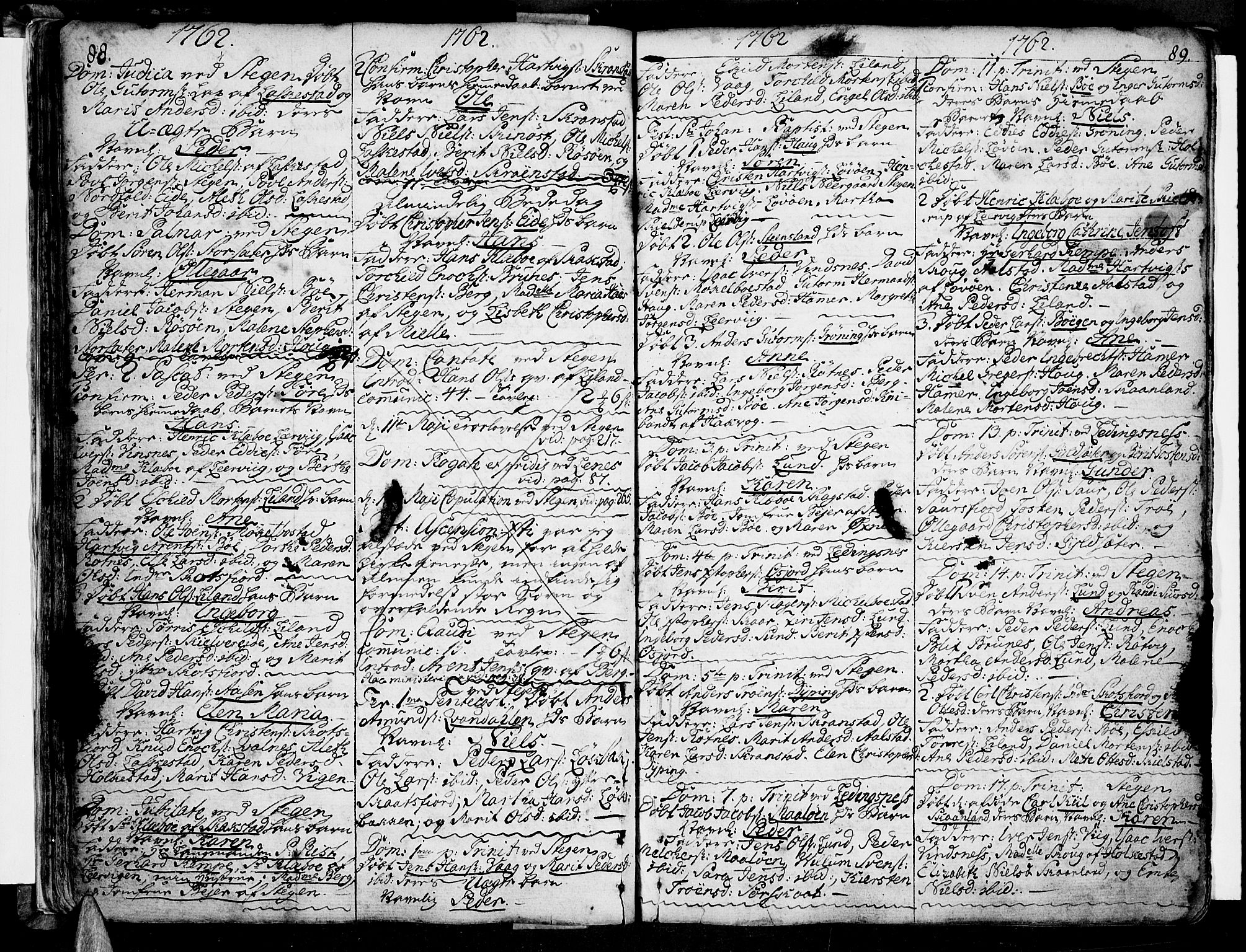 Ministerialprotokoller, klokkerbøker og fødselsregistre - Nordland, AV/SAT-A-1459/855/L0795: Ministerialbok nr. 855A03, 1748-1776, s. 88-89