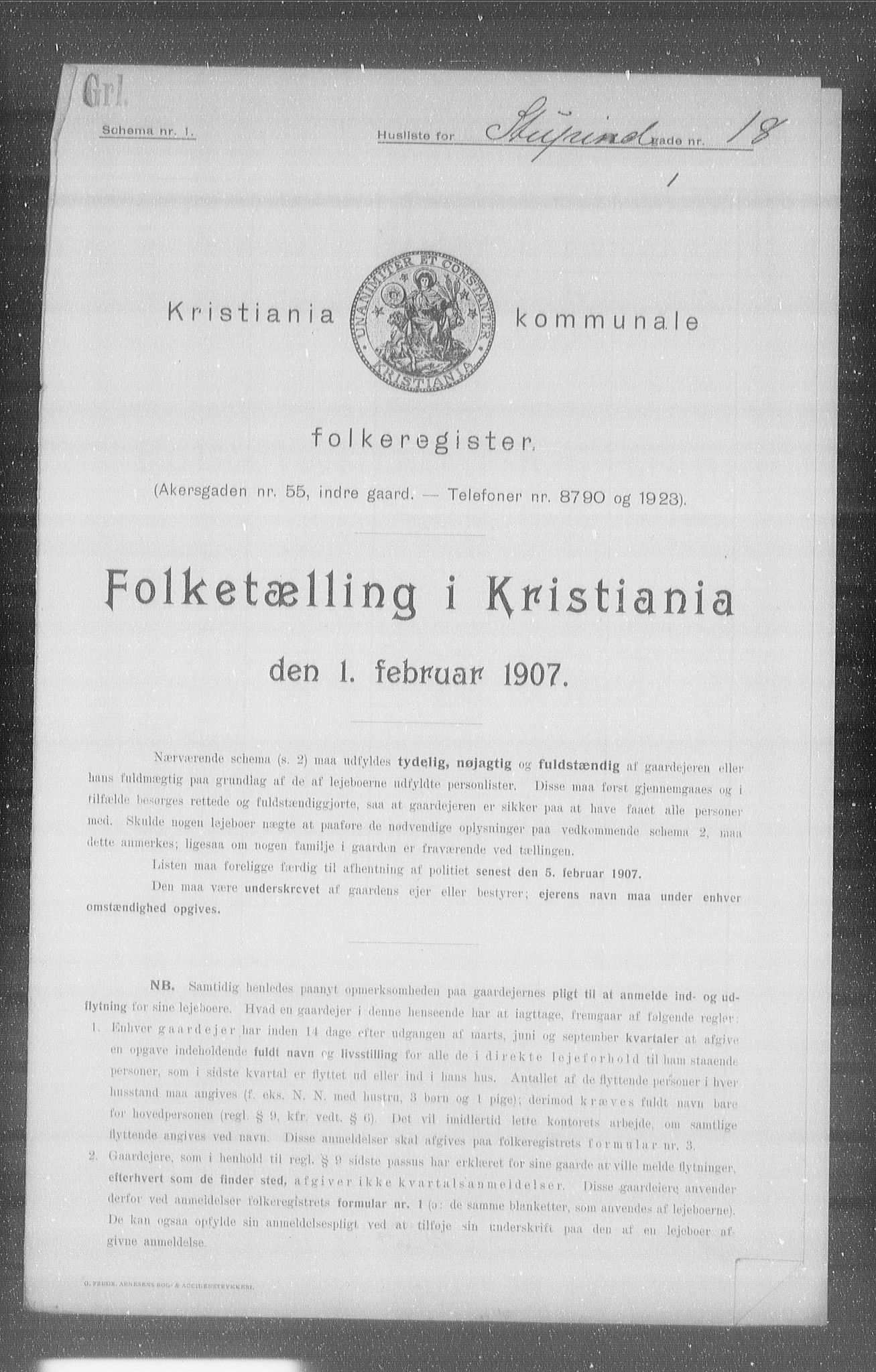 OBA, Kommunal folketelling 1.2.1907 for Kristiania kjøpstad, 1907, s. 53280