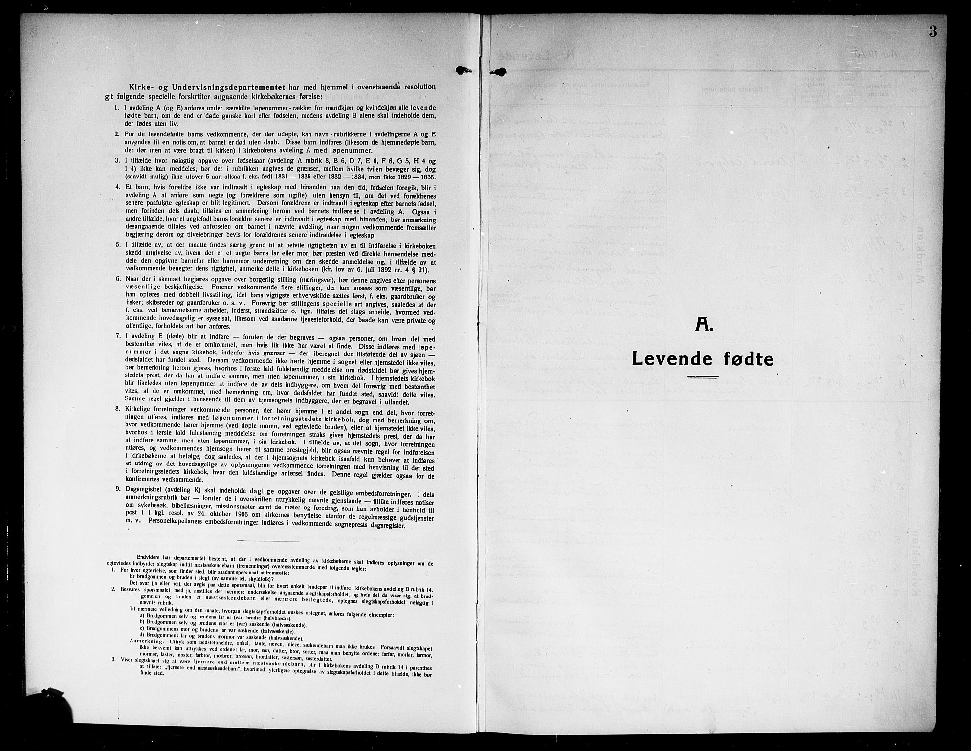 Norderhov kirkebøker, AV/SAKO-A-237/G/Ga/L0009: Klokkerbok nr. I 9, 1913-1920, s. 3