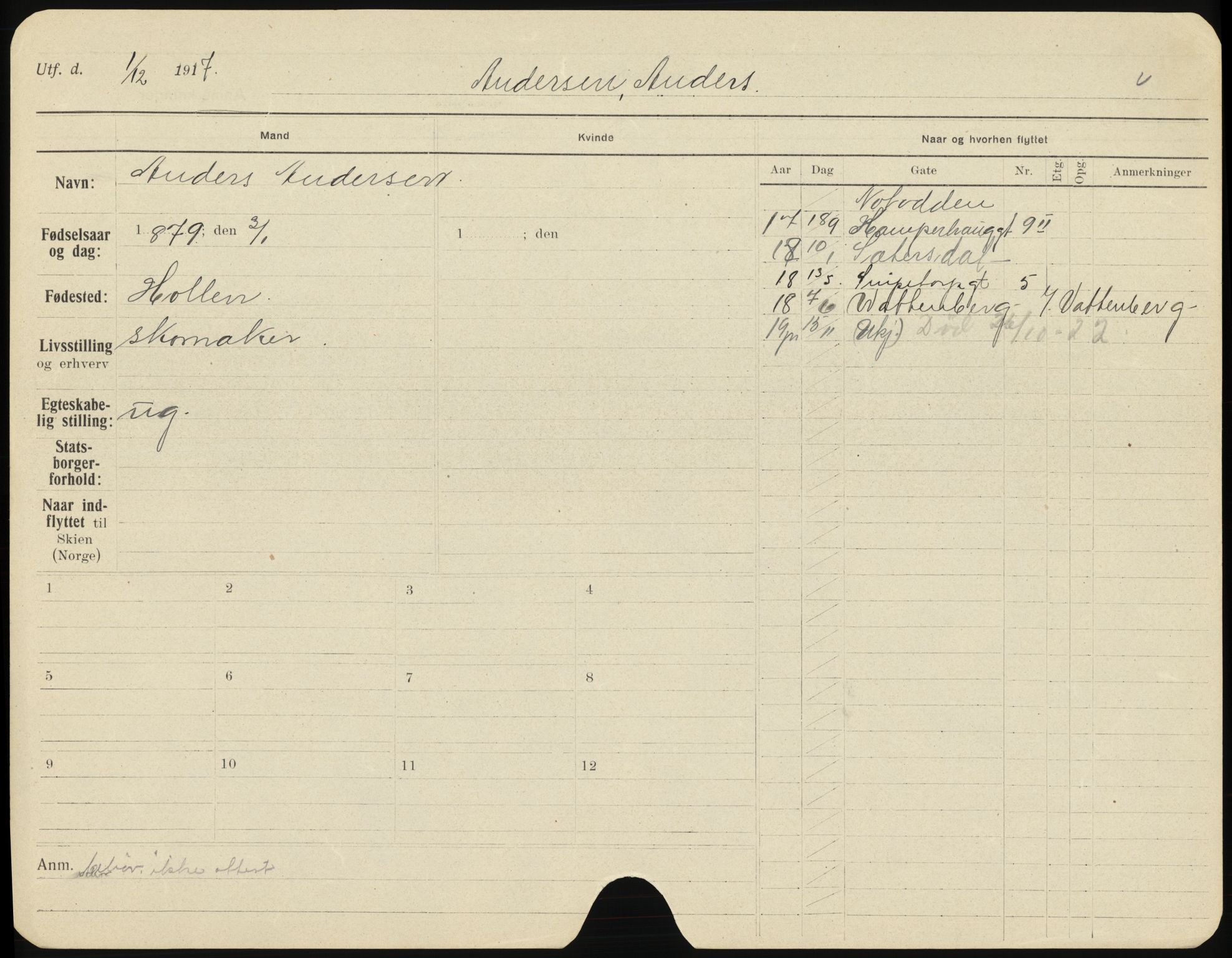 Skien folkeregister, AV/SAKO-A-425/H/Ha/L0001: Døde, 1916-1929, s. 867