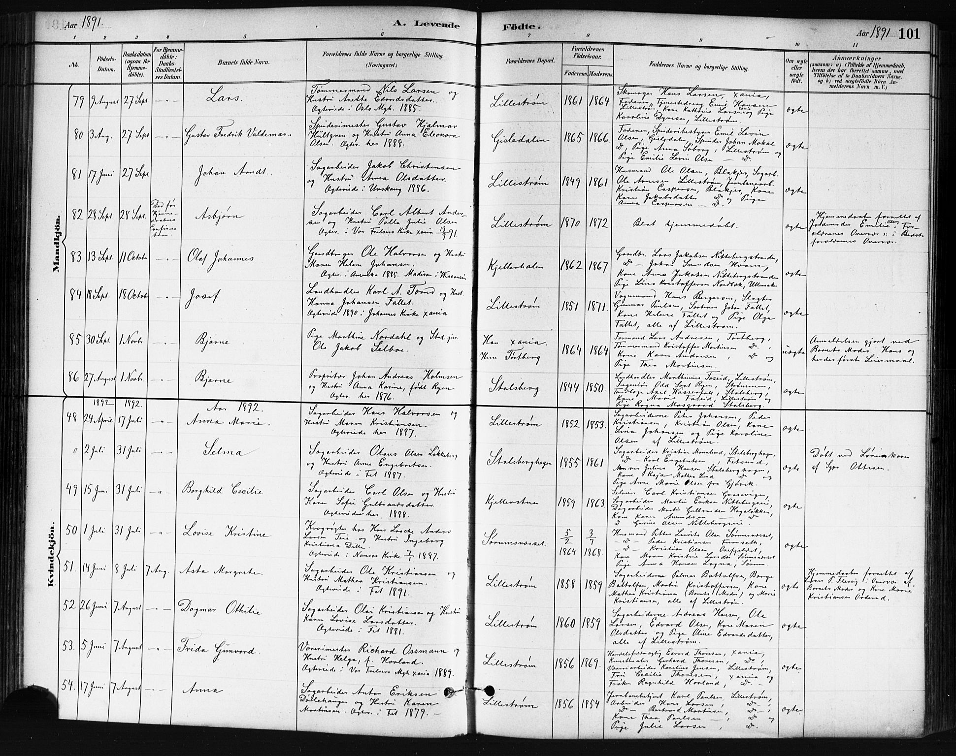 Skedsmo prestekontor Kirkebøker, AV/SAO-A-10033a/G/Ga/L0004: Klokkerbok nr. I 4, 1883-1895, s. 101