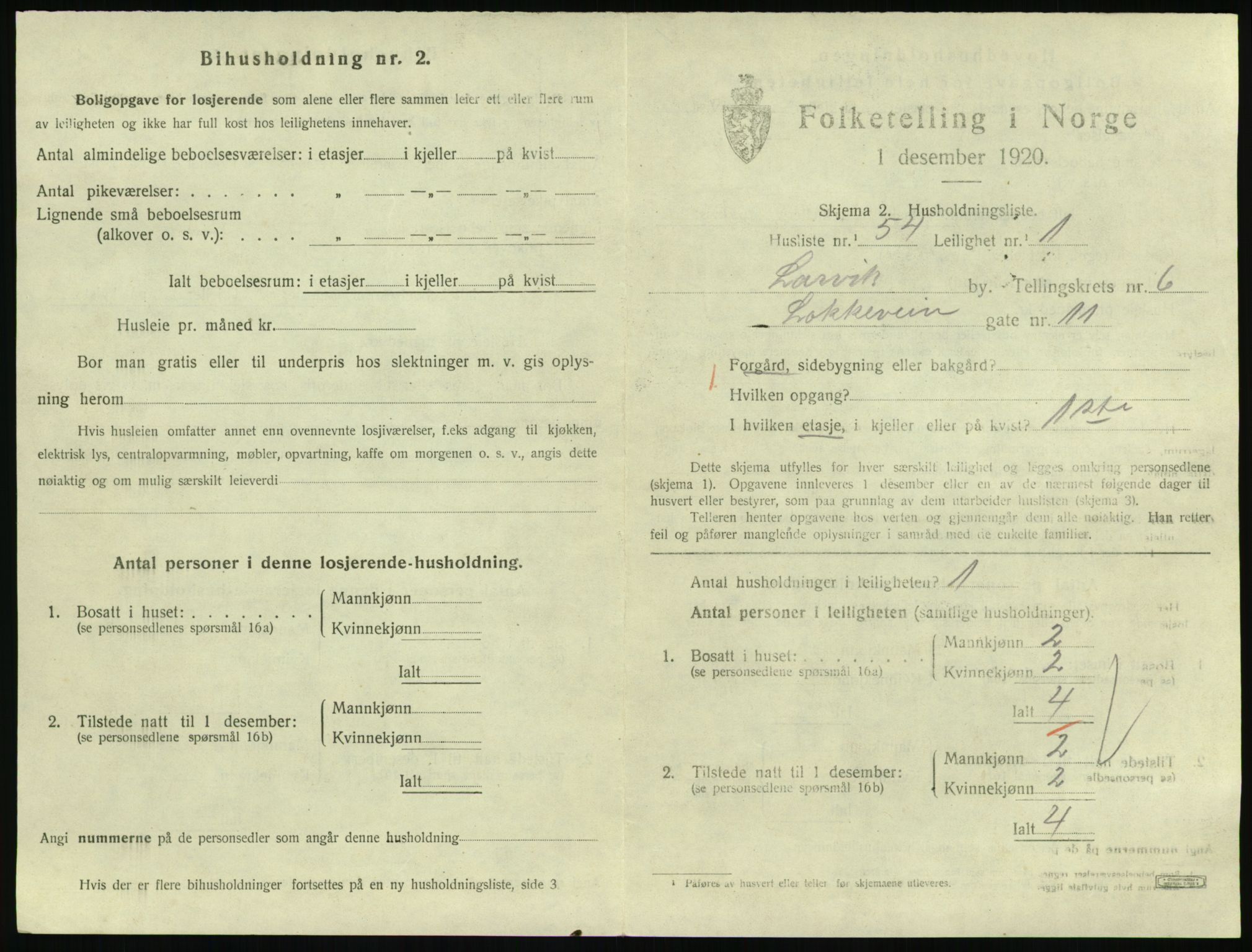 SAKO, Folketelling 1920 for 0707 Larvik kjøpstad, 1920, s. 5582