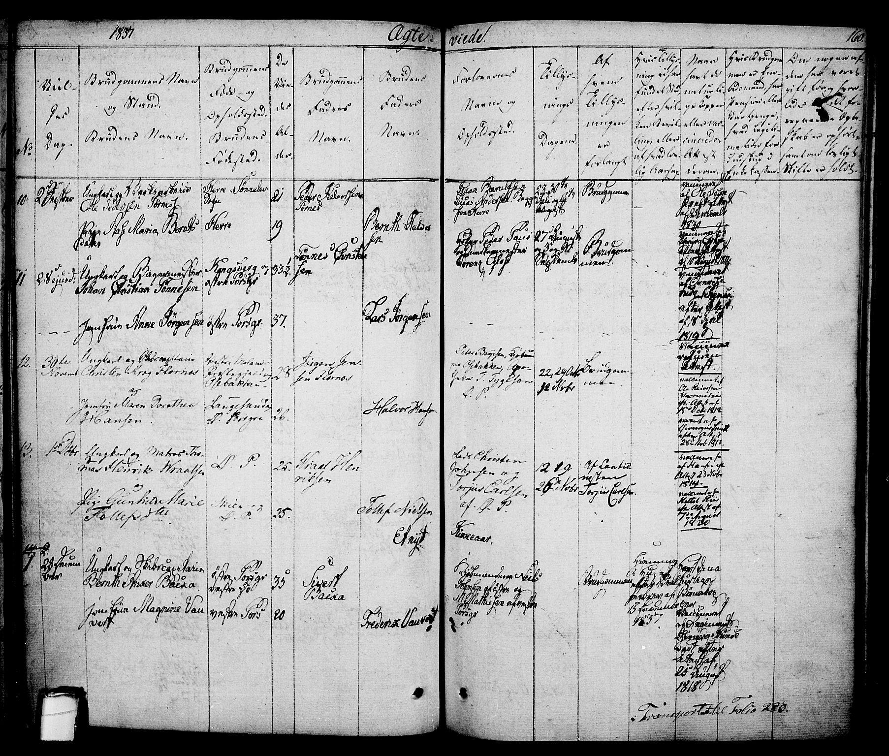 Porsgrunn kirkebøker , AV/SAKO-A-104/F/Fa/L0005: Ministerialbok nr. 5, 1828-1840, s. 160