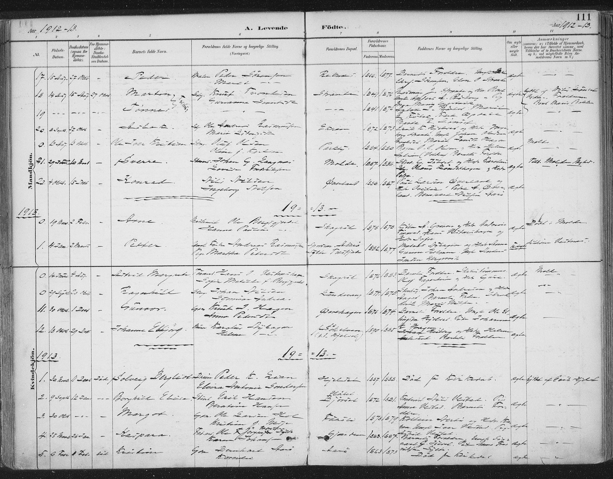 Ministerialprotokoller, klokkerbøker og fødselsregistre - Møre og Romsdal, SAT/A-1454/555/L0658: Ministerialbok nr. 555A09, 1887-1917, s. 111