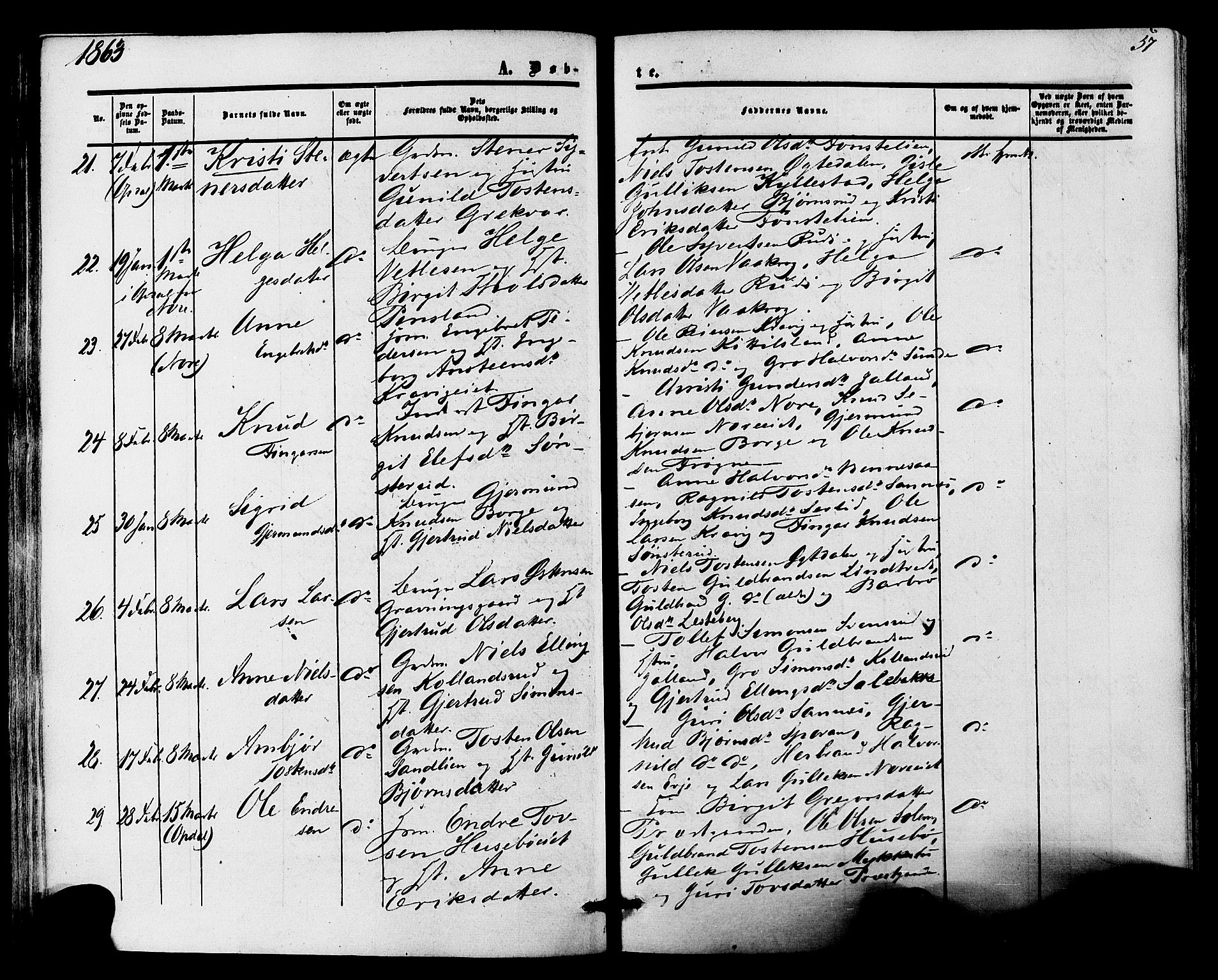 Nore kirkebøker, AV/SAKO-A-238/F/Fa/L0003: Ministerialbok nr. I 3, 1858-1866, s. 57
