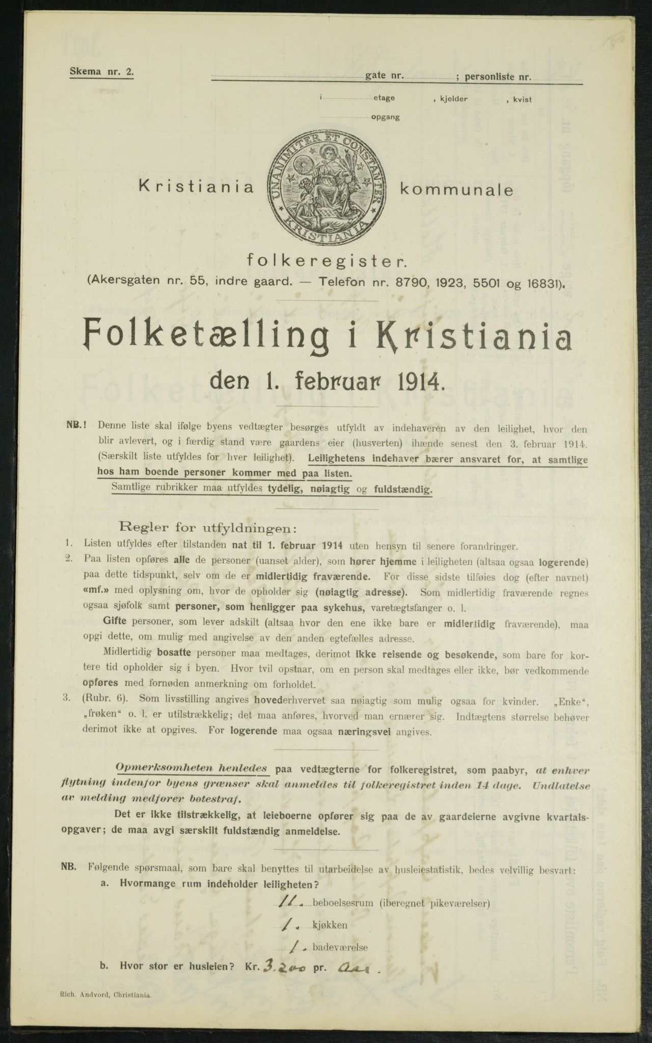 OBA, Kommunal folketelling 1.2.1914 for Kristiania, 1914, s. 128906