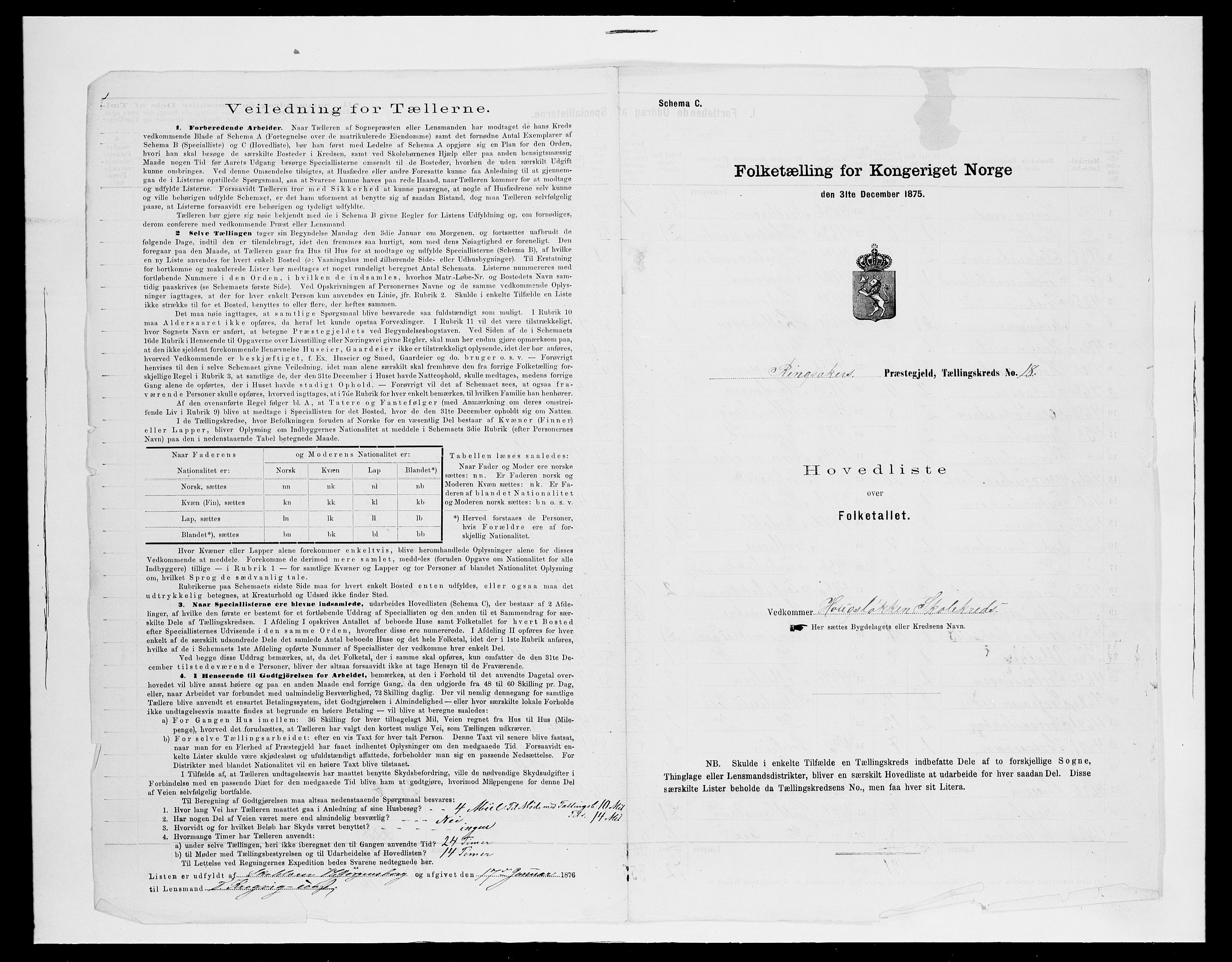 SAH, Folketelling 1875 for 0412P Ringsaker prestegjeld, 1875, s. 112