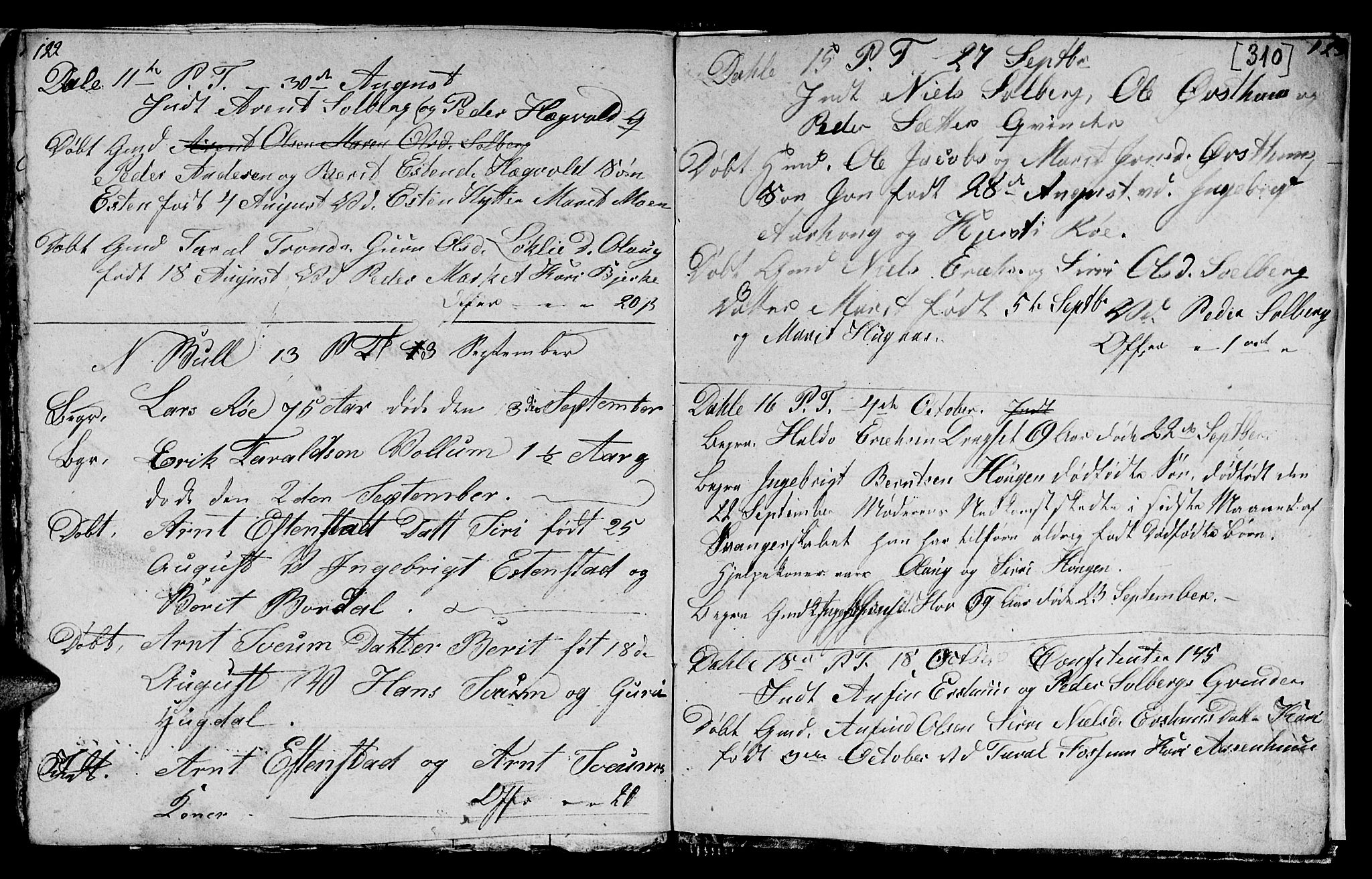 Ministerialprotokoller, klokkerbøker og fødselsregistre - Sør-Trøndelag, AV/SAT-A-1456/689/L1042: Klokkerbok nr. 689C01, 1812-1841, s. 309-310