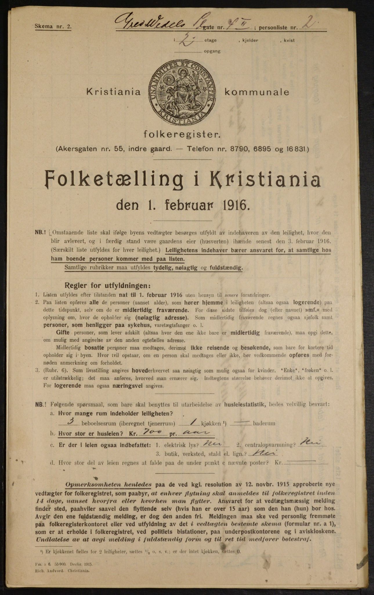 OBA, Kommunal folketelling 1.2.1916 for Kristiania, 1916, s. 30465