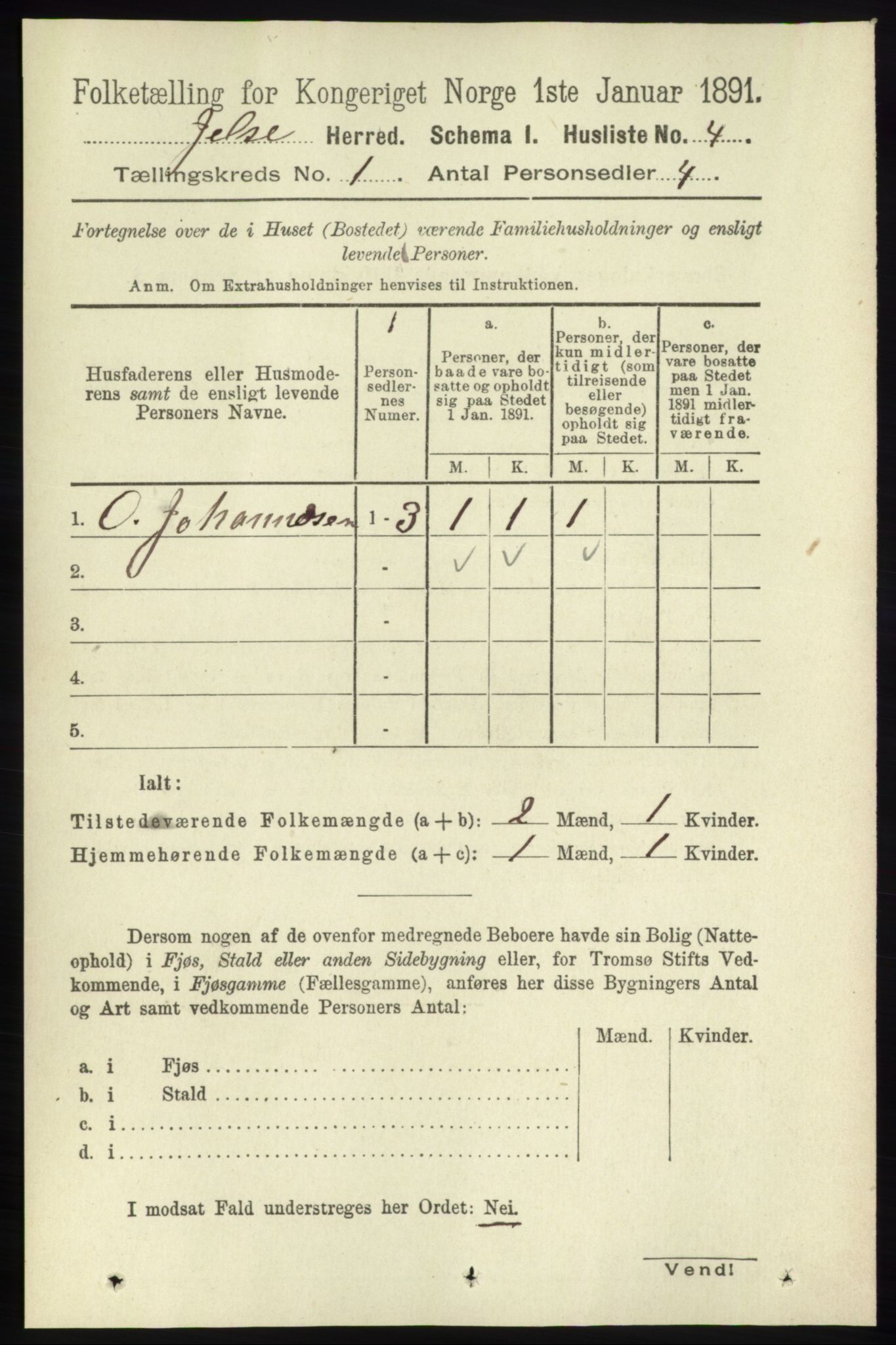 RA, Folketelling 1891 for 1138 Jelsa herred, 1891, s. 33