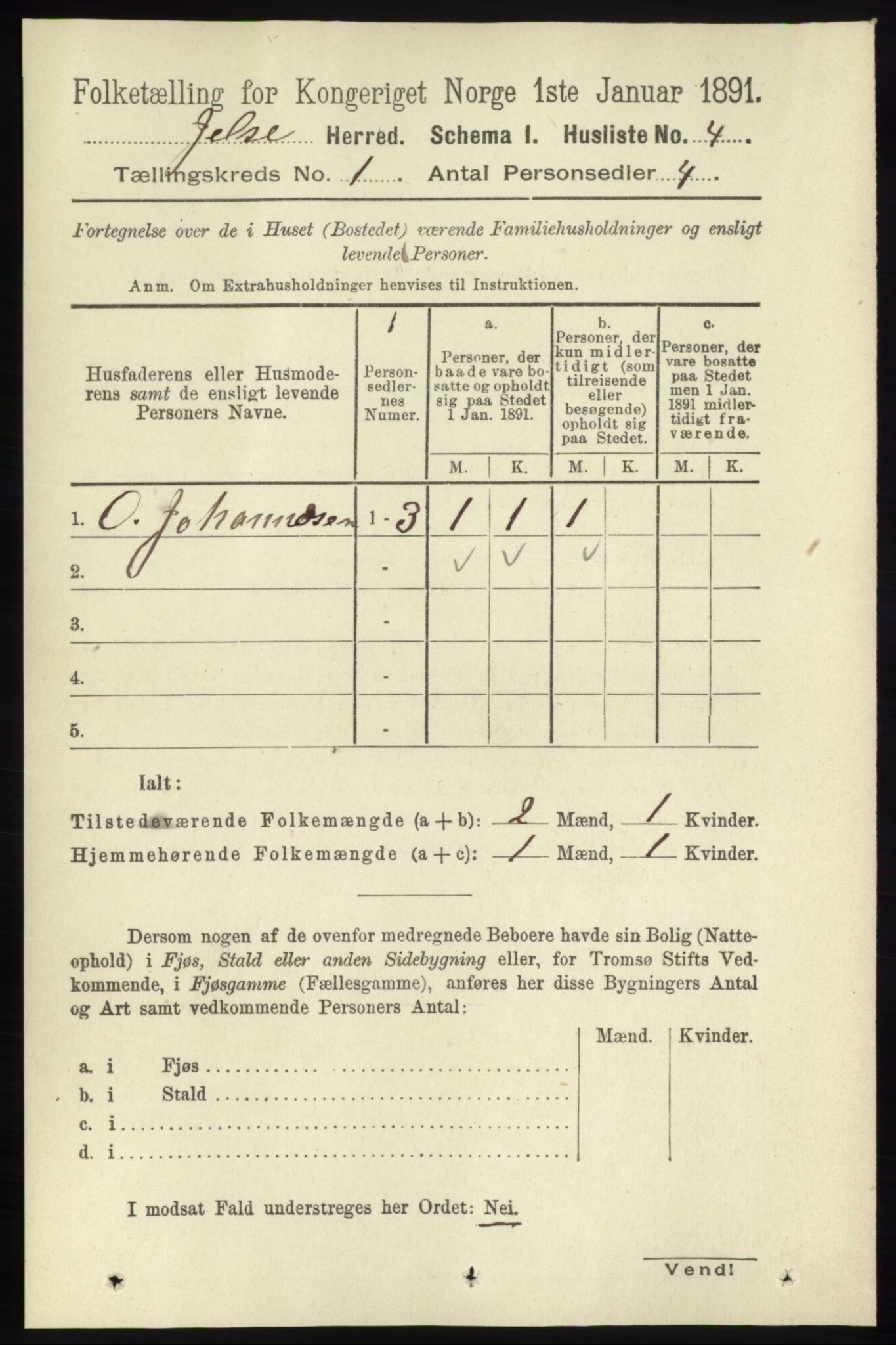 RA, Folketelling 1891 for 1138 Jelsa herred, 1891, s. 33