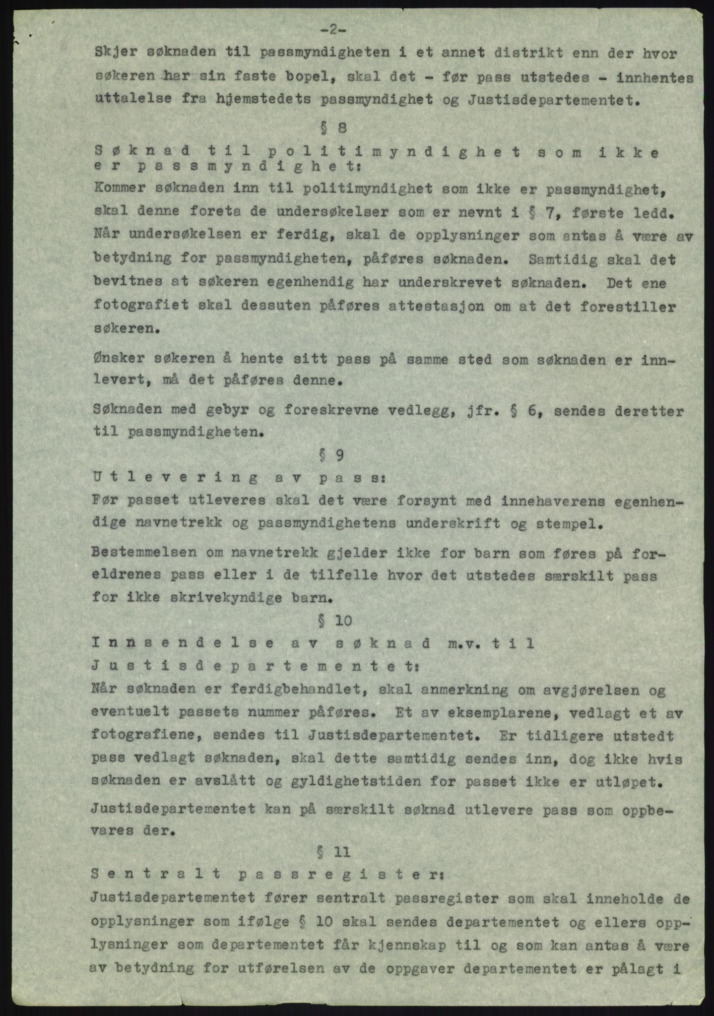 Justisdepartementet, 3. politikontor P3, AV/RA-S-1051/D/L0040: Passinstruksen - Passutstedelse ved utenriksstasjoner, 1947-1959, s. 259