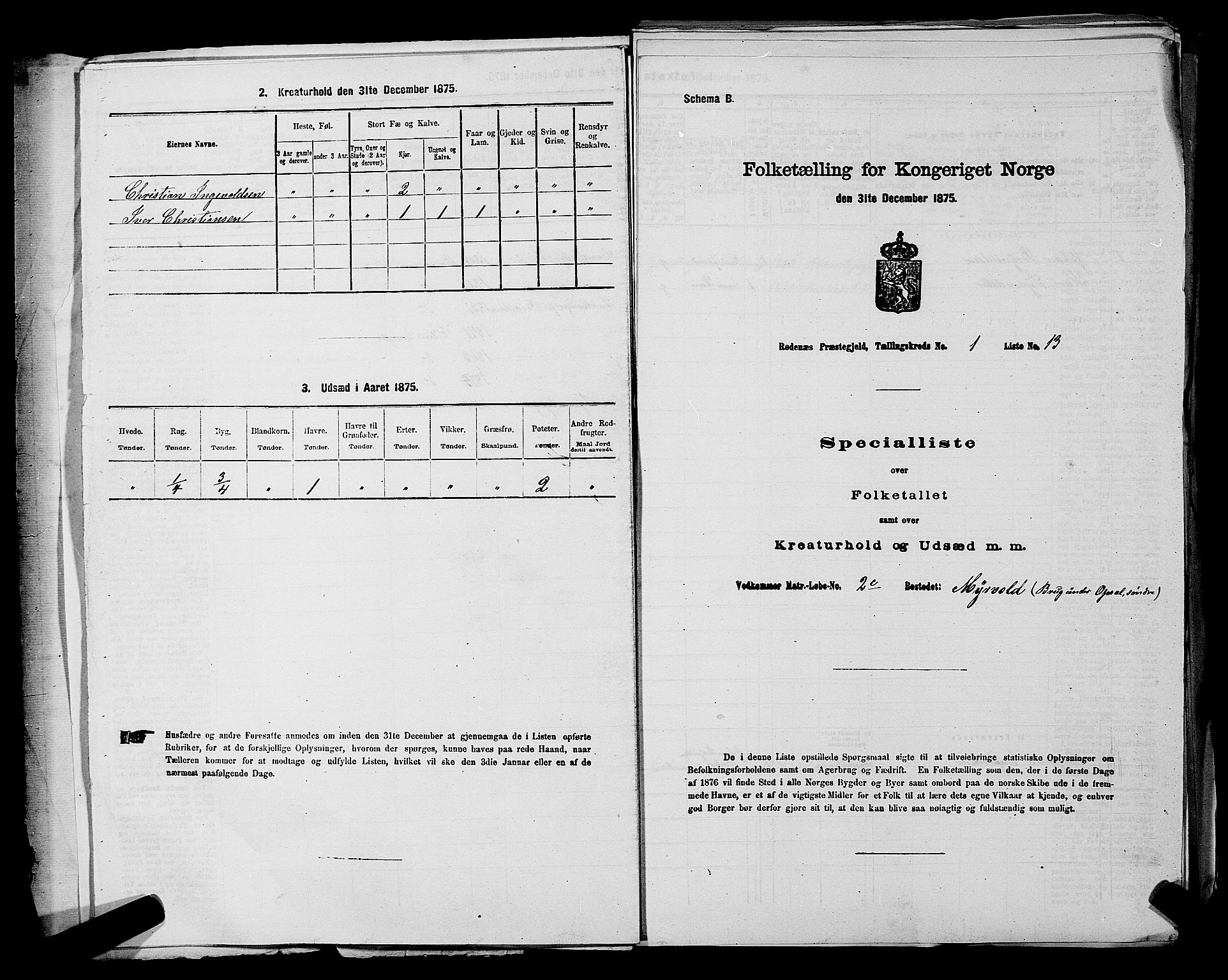 RA, Folketelling 1875 for 0120P Rødenes prestegjeld, 1875, s. 39