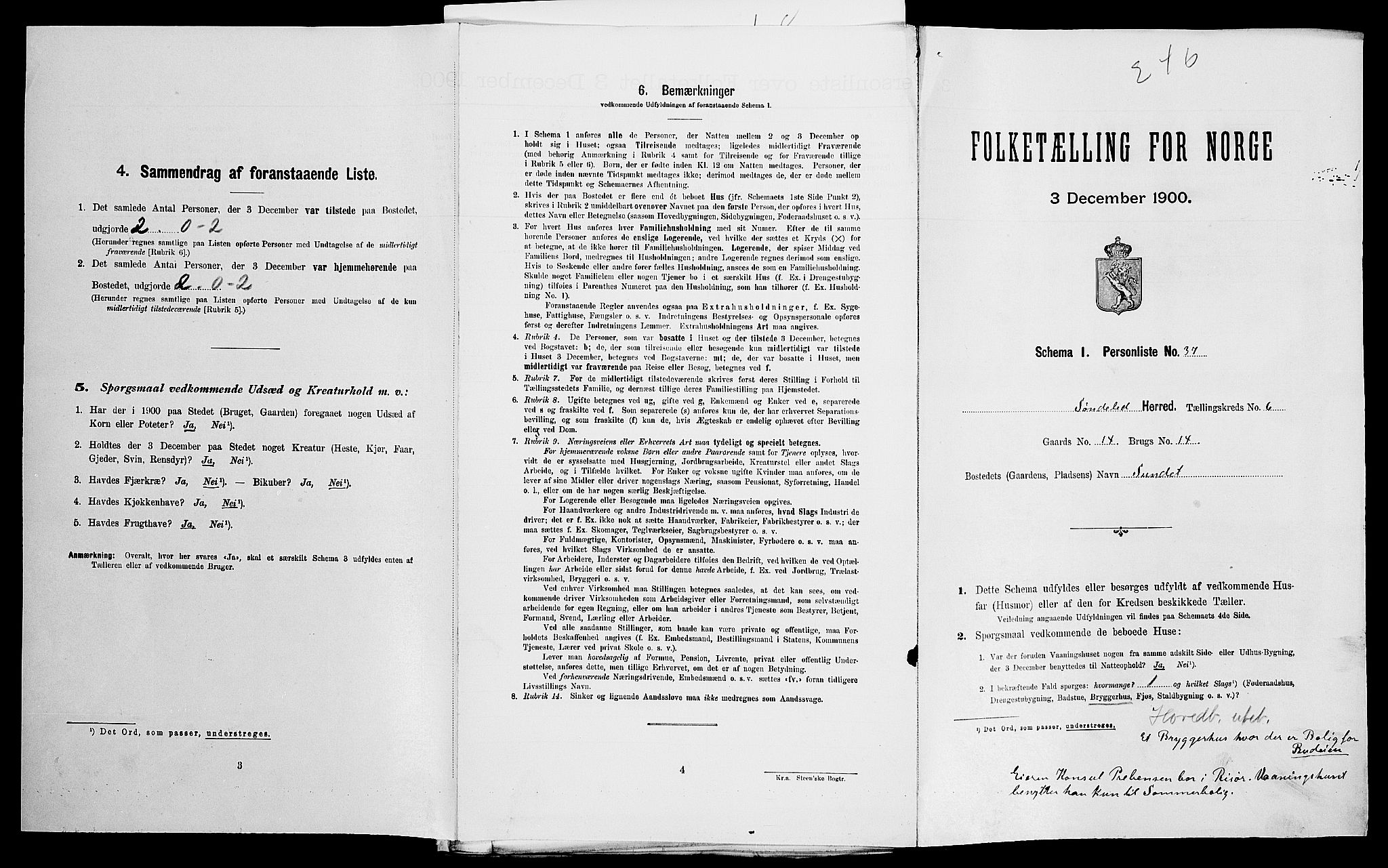 SAK, Folketelling 1900 for 0913 Søndeled herred, 1900, s. 715