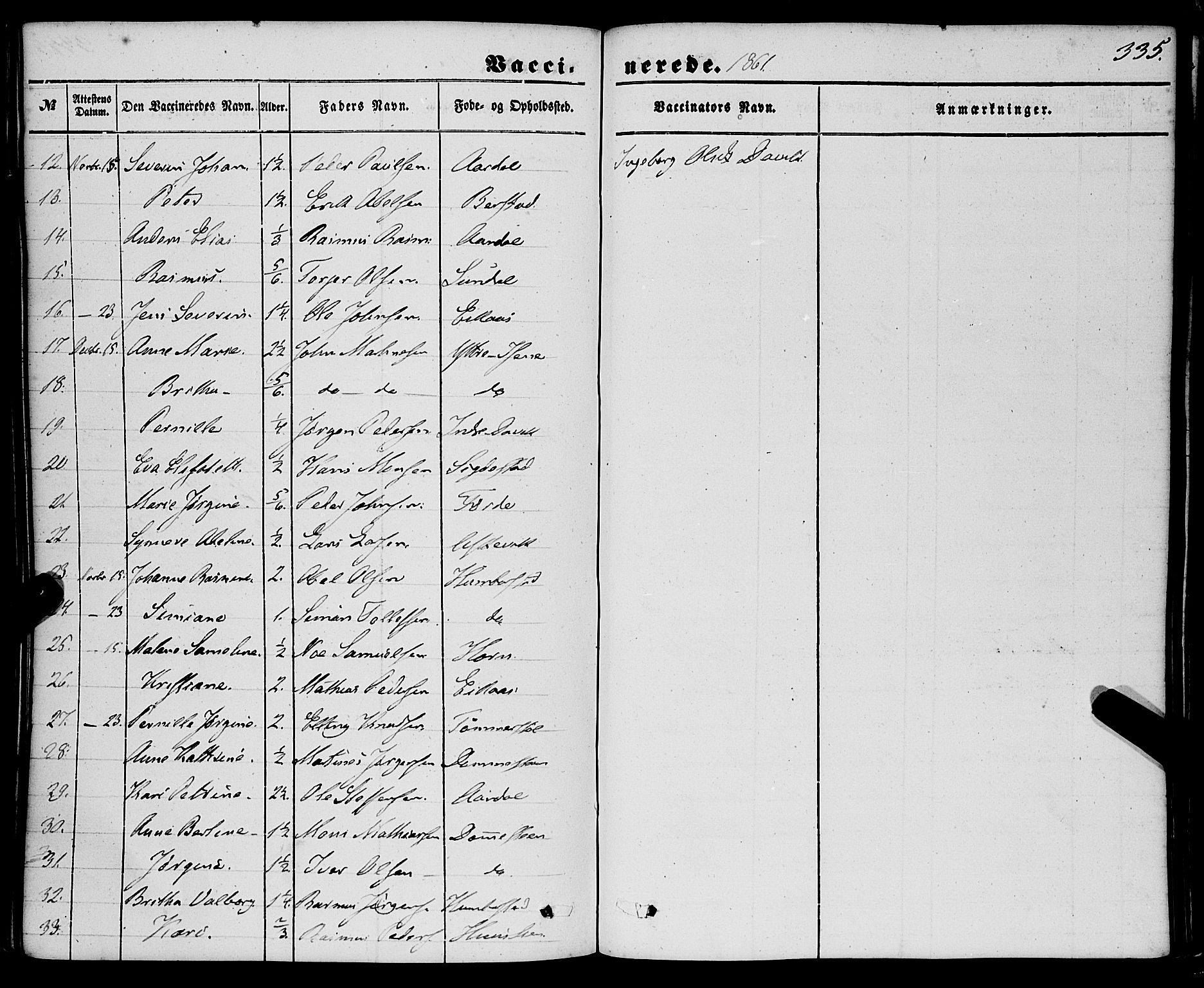 Davik sokneprestembete, AV/SAB-A-79701/H/Haa/Haaa/L0005: Ministerialbok nr. A 5, 1850-1866, s. 335