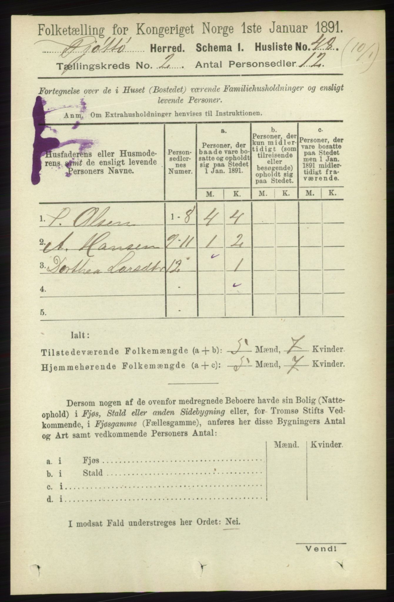 RA, Folketelling 1891 for 1817 Tjøtta herred, 1891, s. 872