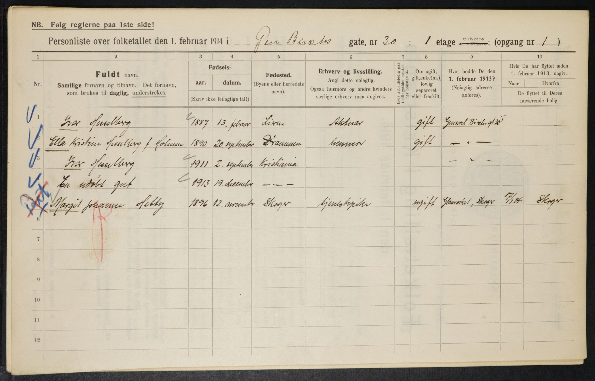 OBA, Kommunal folketelling 1.2.1914 for Kristiania, 1914, s. 29224