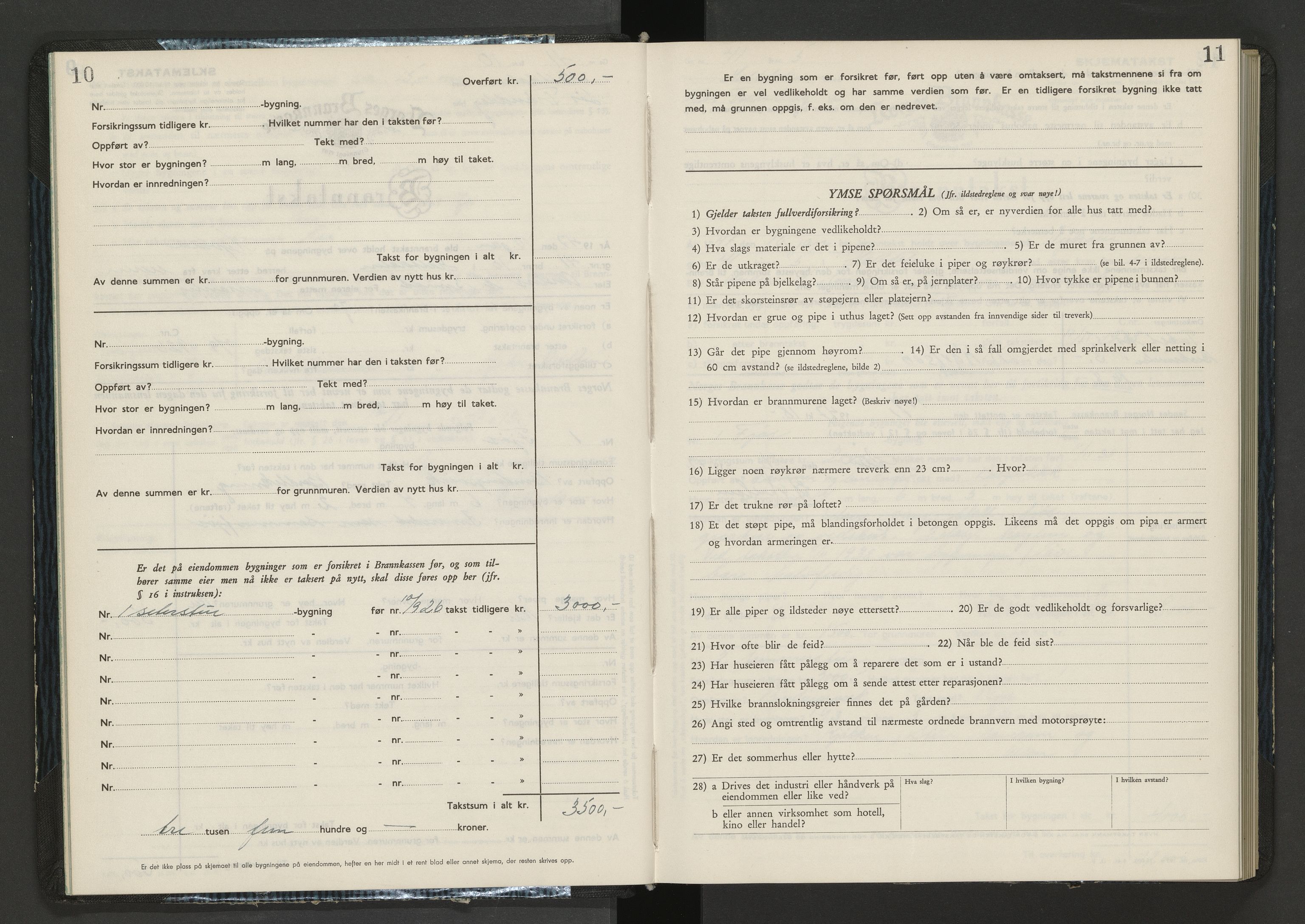 Norges Brannkasse Holtålen og Ålen, AV/SAT-A-1280/Fa/L0002: Branntakstprotokoll, 1947-1955, s. 10-11