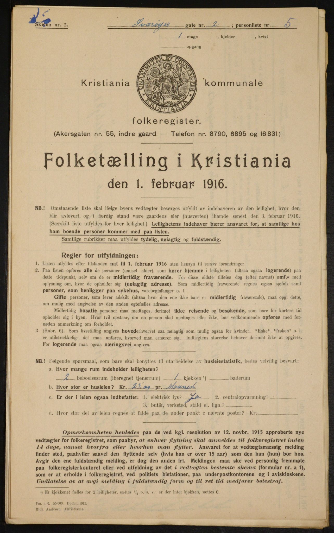 OBA, Kommunal folketelling 1.2.1916 for Kristiania, 1916, s. 108737