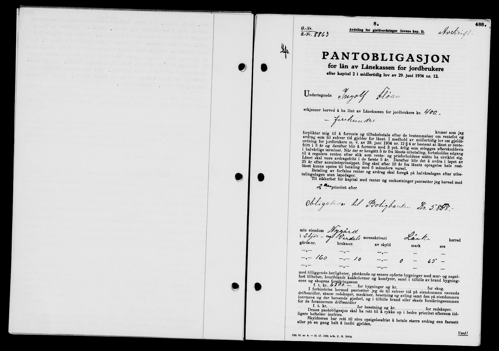 Stjør- og Verdal sorenskriveri, SAT/A-4167/1/2/2C/L0078: Pantebok nr. 46, 1936-1937, Dagboknr: 8/1937