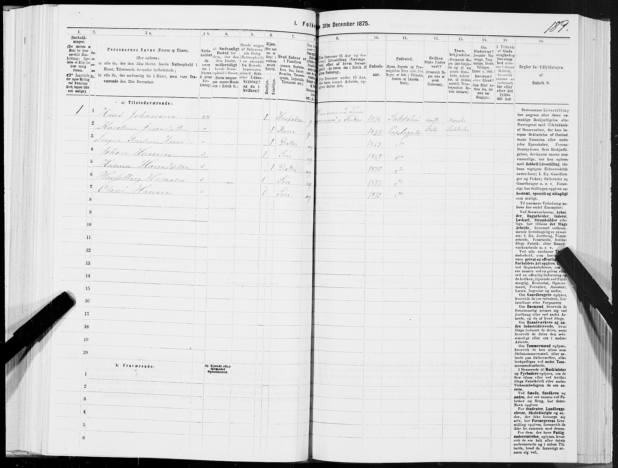 SAT, Folketelling 1875 for 1840P Saltdal prestegjeld, 1875, s. 1189