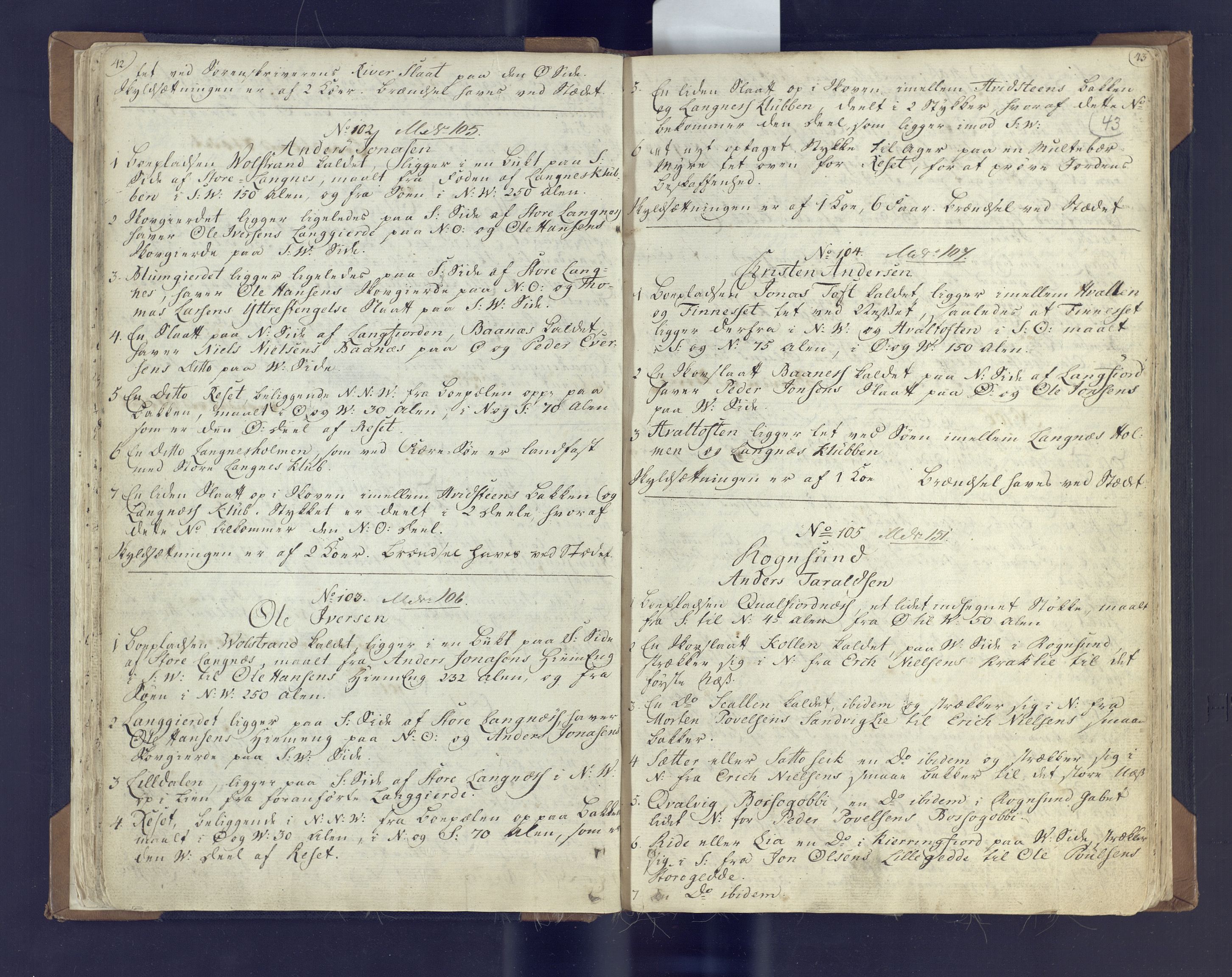 Fylkesmannen i Finnmark, SATØ/S-1120/1Coa/L2882: Landmålerprotokoll (i nærmagasinet/skannet), 1776-1845, s. 25
