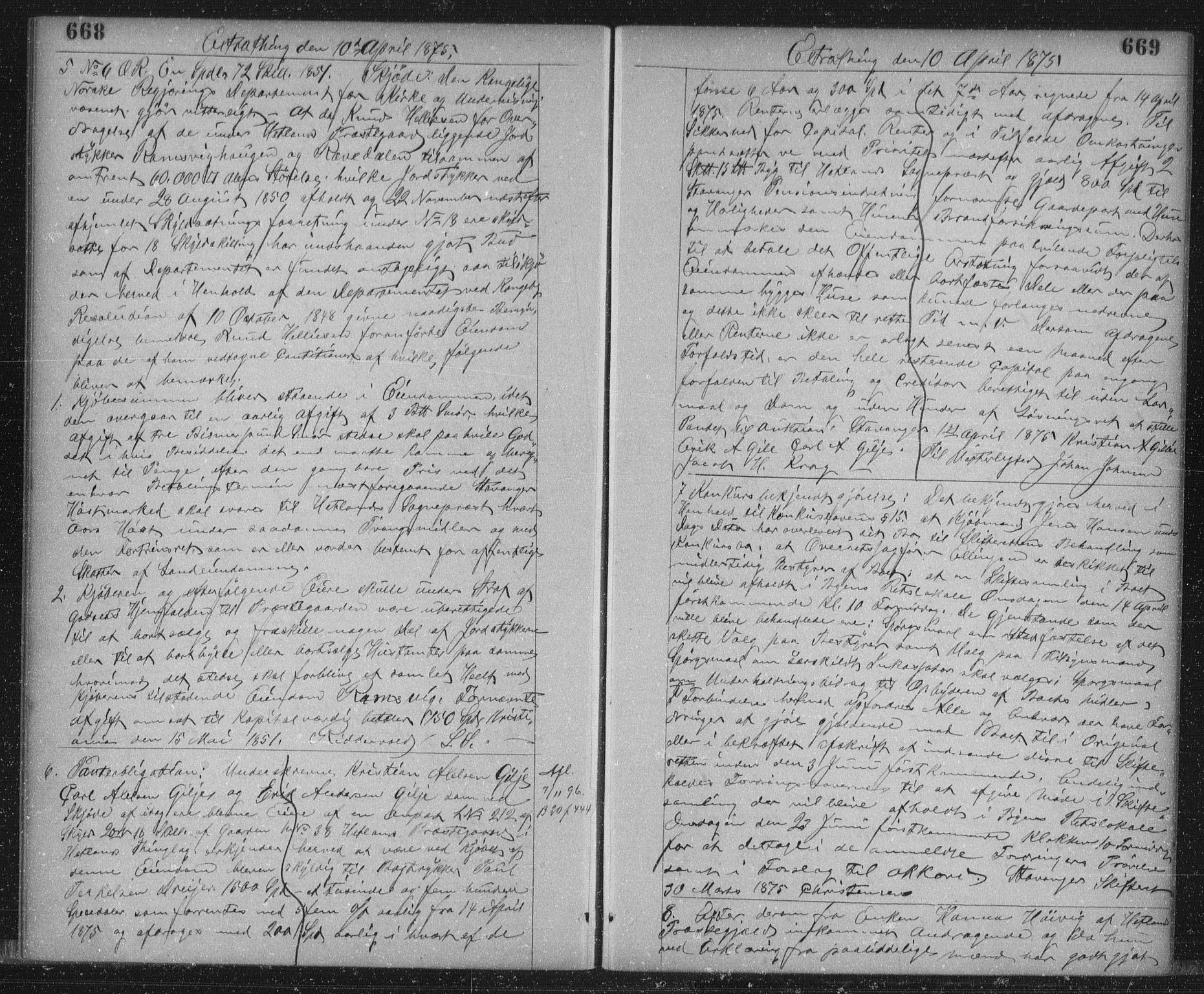 Jæren sorenskriveri, SAST/A-100310/01/4/41/41BF/L0003: Pantebok nr. 11, 1873-1876, s. 668-669