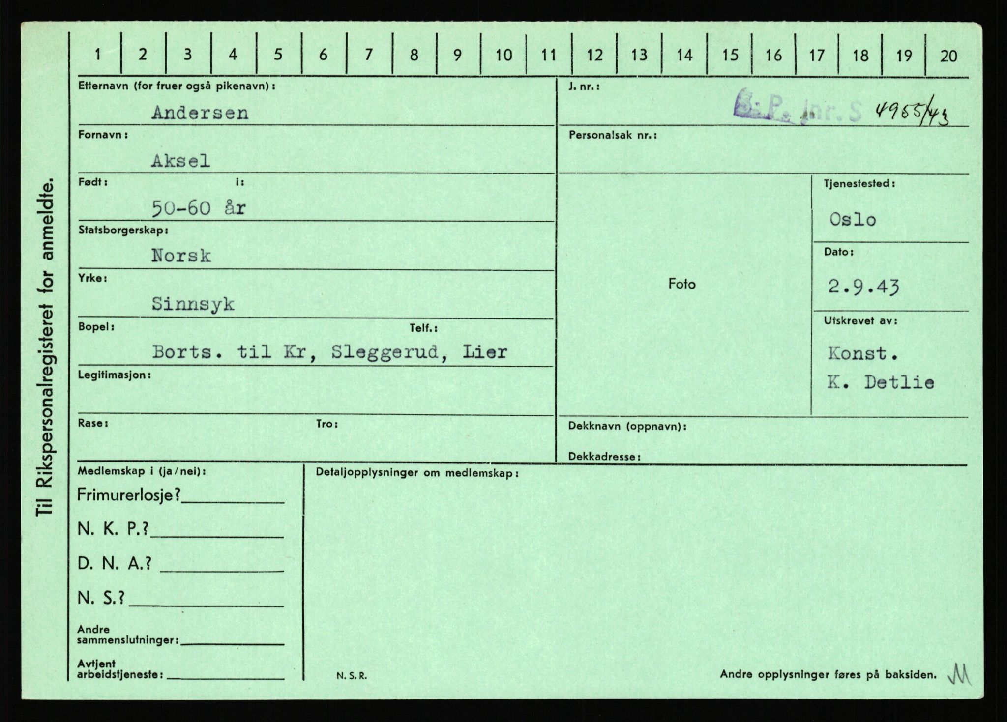 Statspolitiet - Hovedkontoret / Osloavdelingen, AV/RA-S-1329/C/Ca/L0001: Aabakken - Armann, 1943-1945, s. 1973