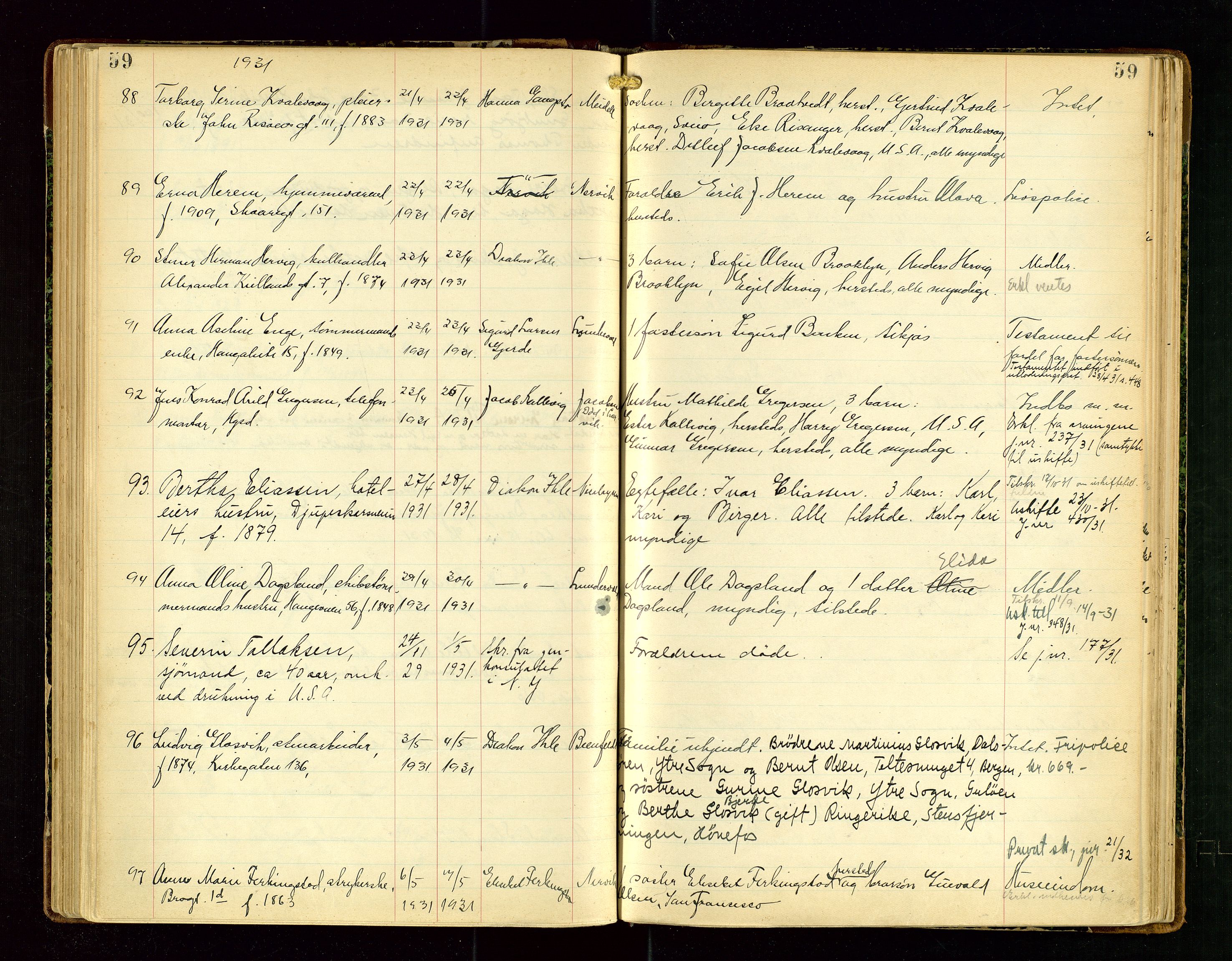 Haugesund tingrett, AV/SAST-A-101415/02/G/Ga/L0001: Dødsfallsprotokoll 200428-170134, 1928-1934, s. 59
