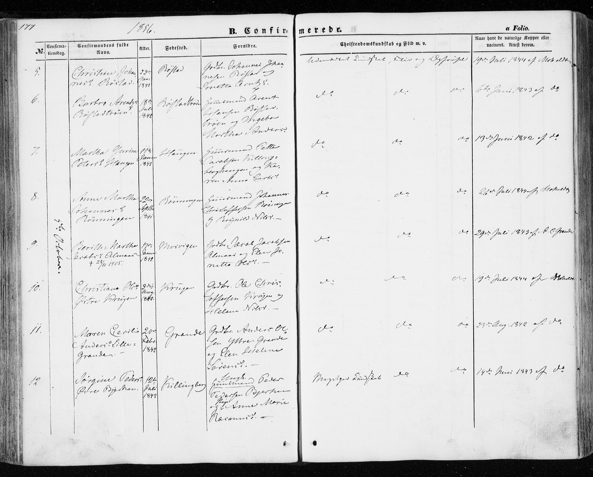 Ministerialprotokoller, klokkerbøker og fødselsregistre - Nord-Trøndelag, AV/SAT-A-1458/701/L0008: Ministerialbok nr. 701A08 /1, 1854-1863, s. 177