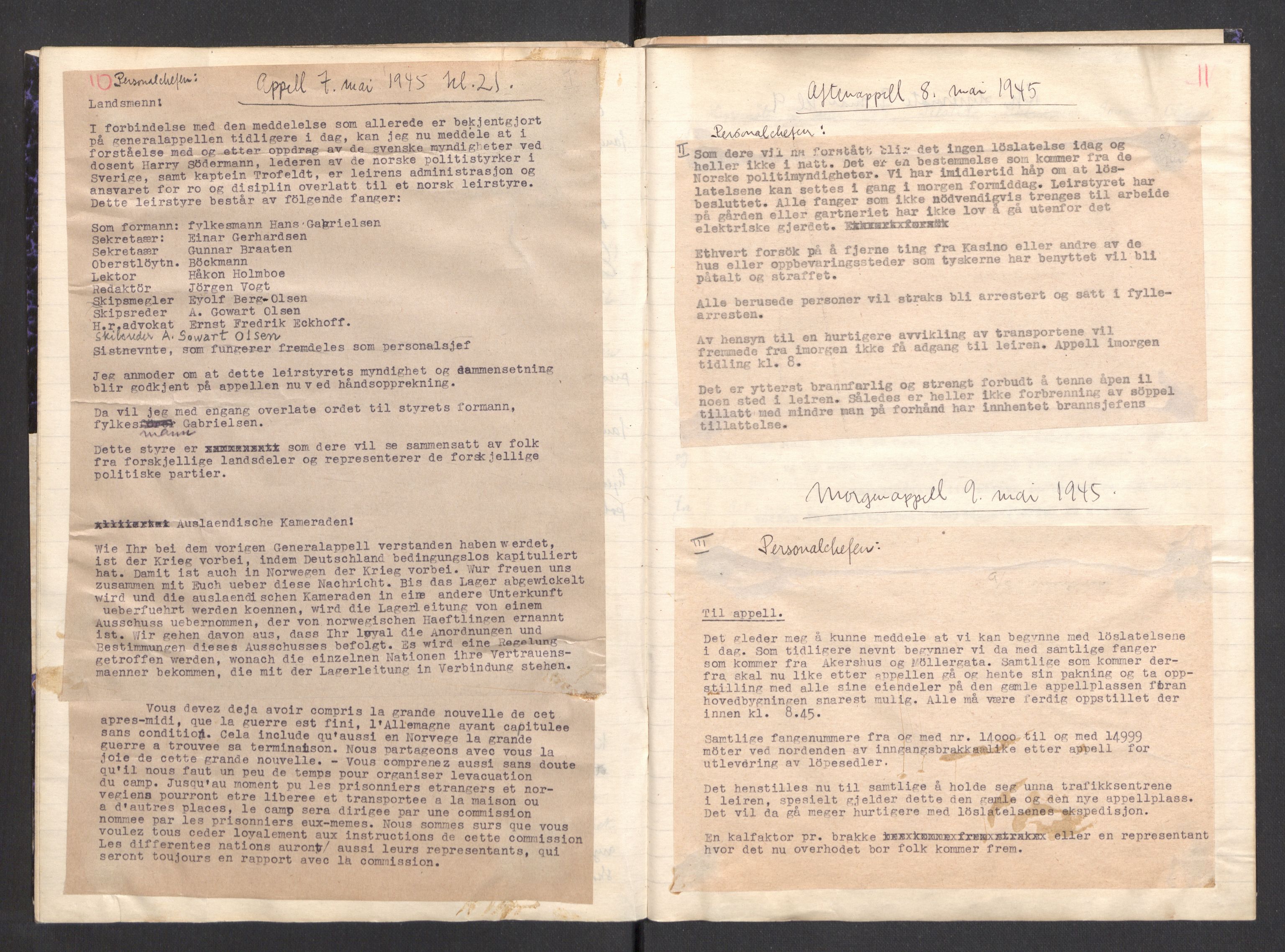 Befehlshaber der Sicherheitspolizei und des SD, AV/RA-RAFA-5969/F/Fa/Faa/L0031: Protokoll for Grini leirstyre , 1945