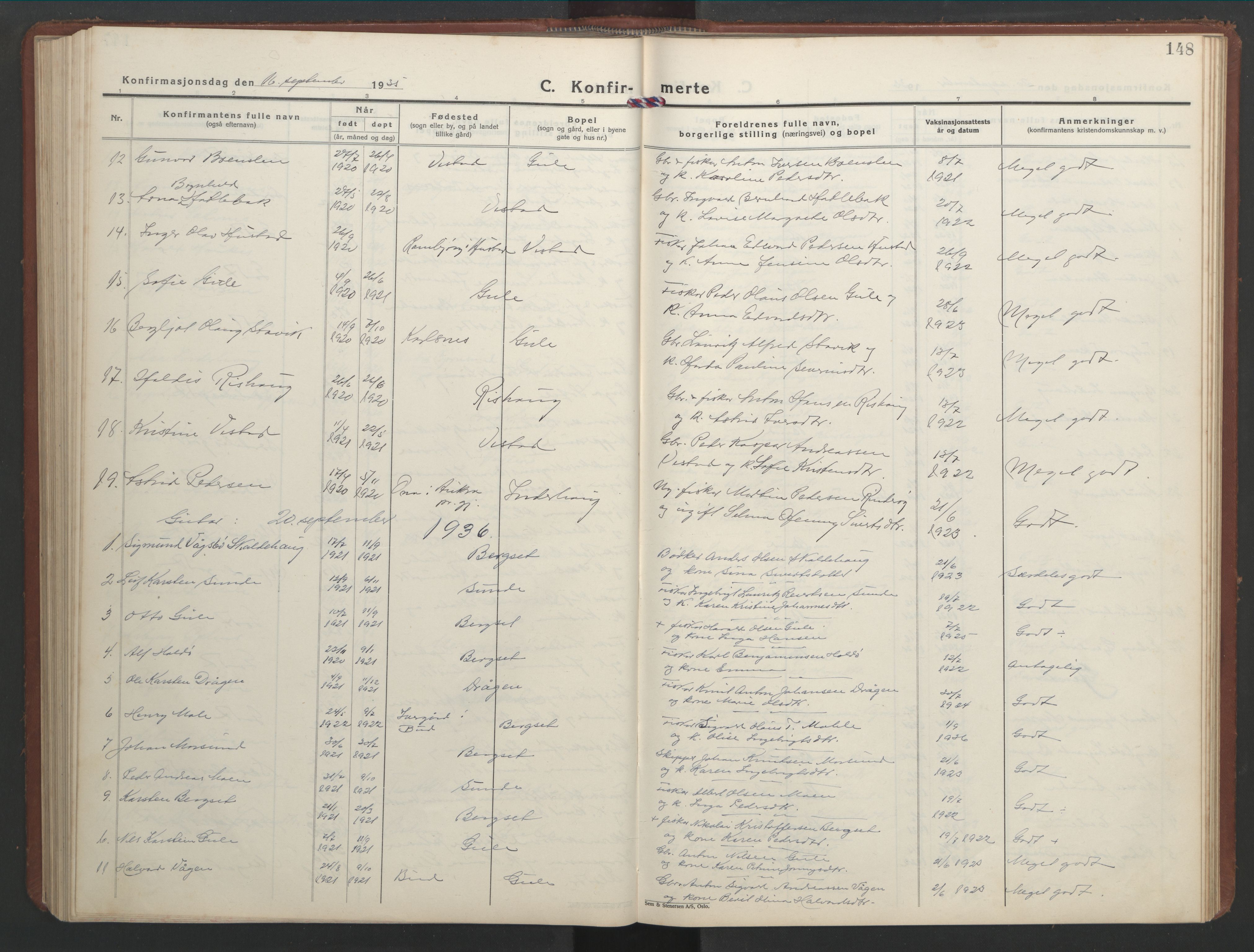 Ministerialprotokoller, klokkerbøker og fødselsregistre - Møre og Romsdal, SAT/A-1454/566/L0775: Klokkerbok nr. 566C04, 1930-1946, s. 148