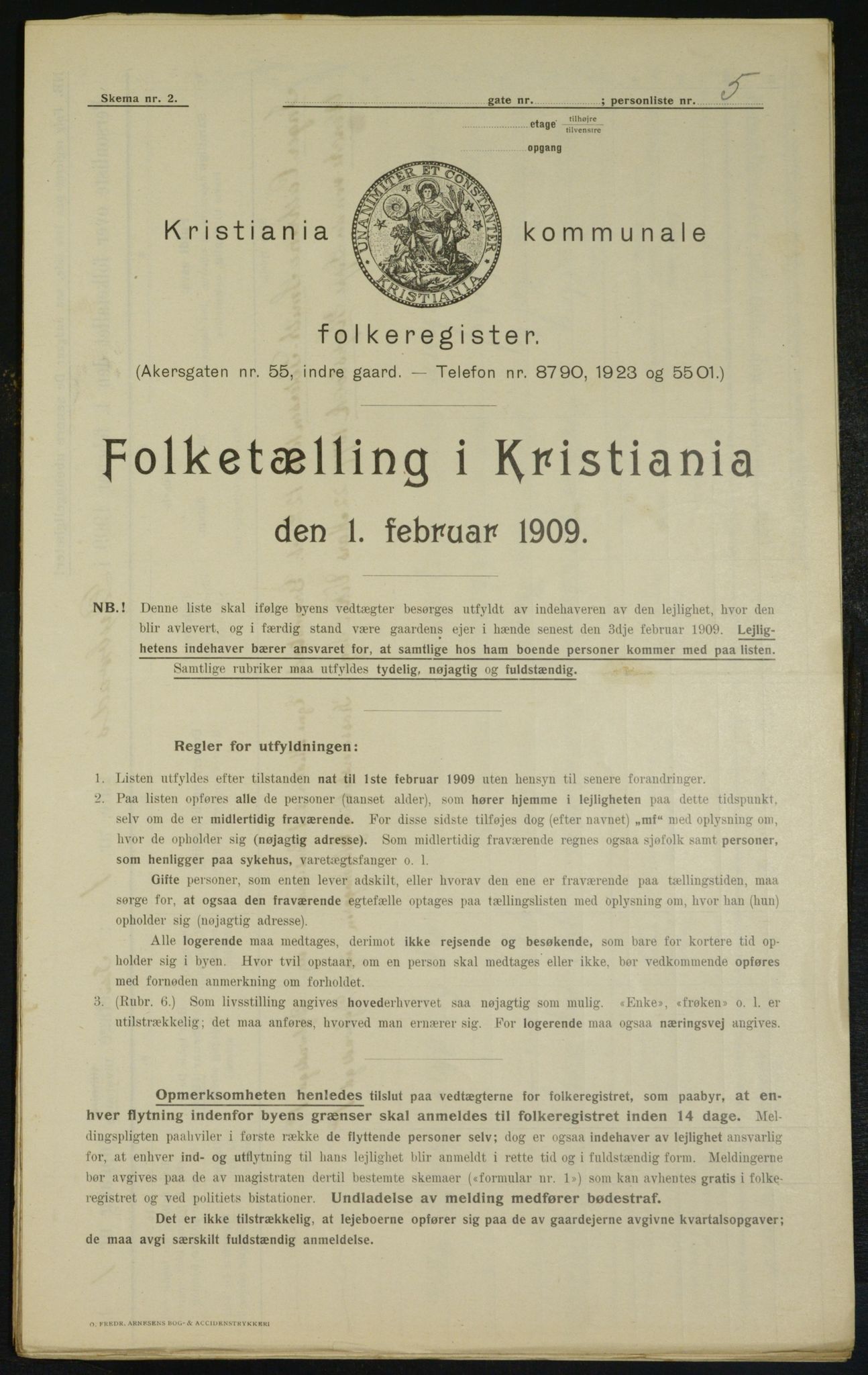 OBA, Kommunal folketelling 1.2.1909 for Kristiania kjøpstad, 1909, s. 15916