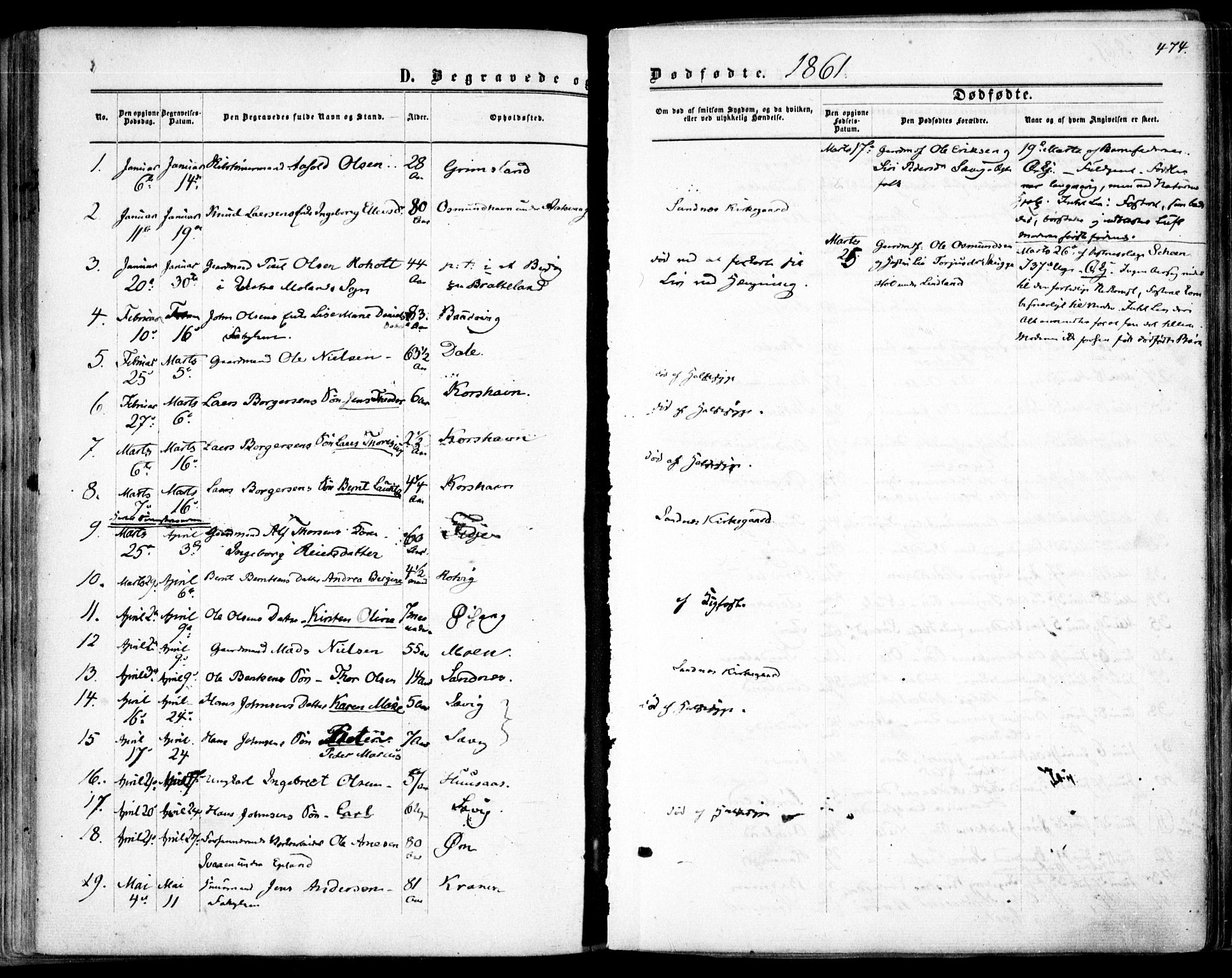 Søndeled sokneprestkontor, AV/SAK-1111-0038/F/Fa/L0003: Ministerialbok nr. A 3, 1861-1879, s. 474