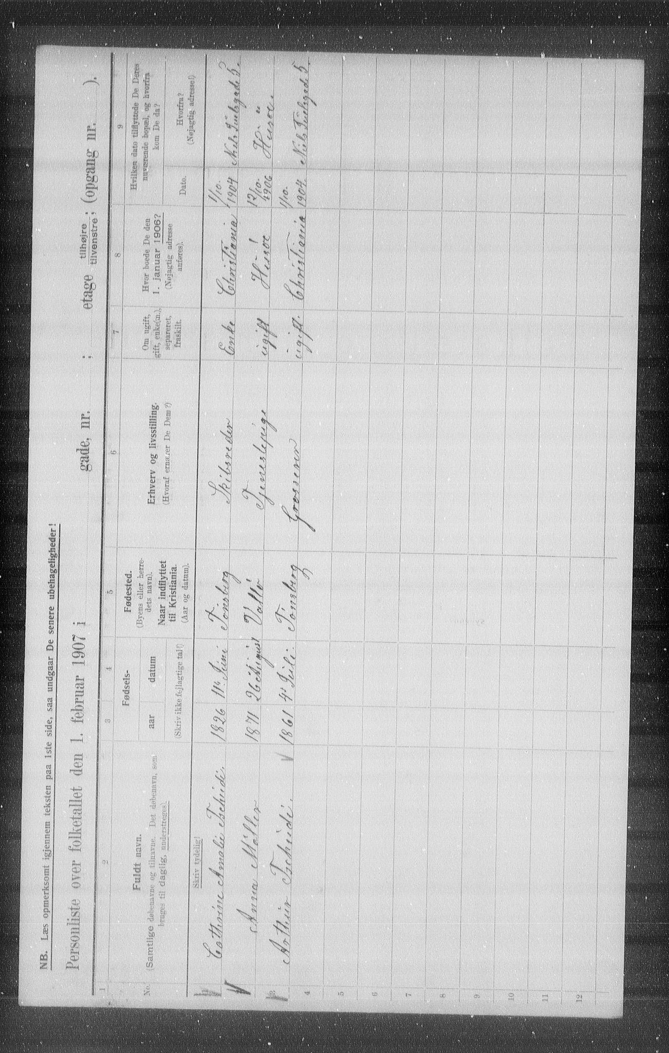 OBA, Kommunal folketelling 1.2.1907 for Kristiania kjøpstad, 1907, s. 27810