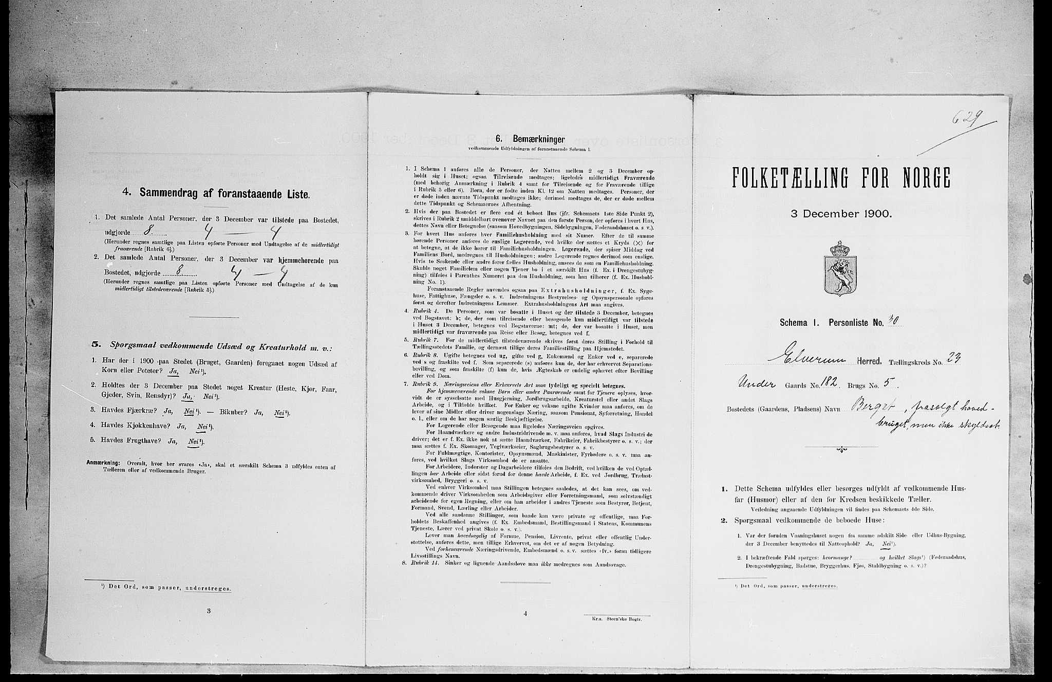 SAH, Folketelling 1900 for 0427 Elverum herred, 1900, s. 2962