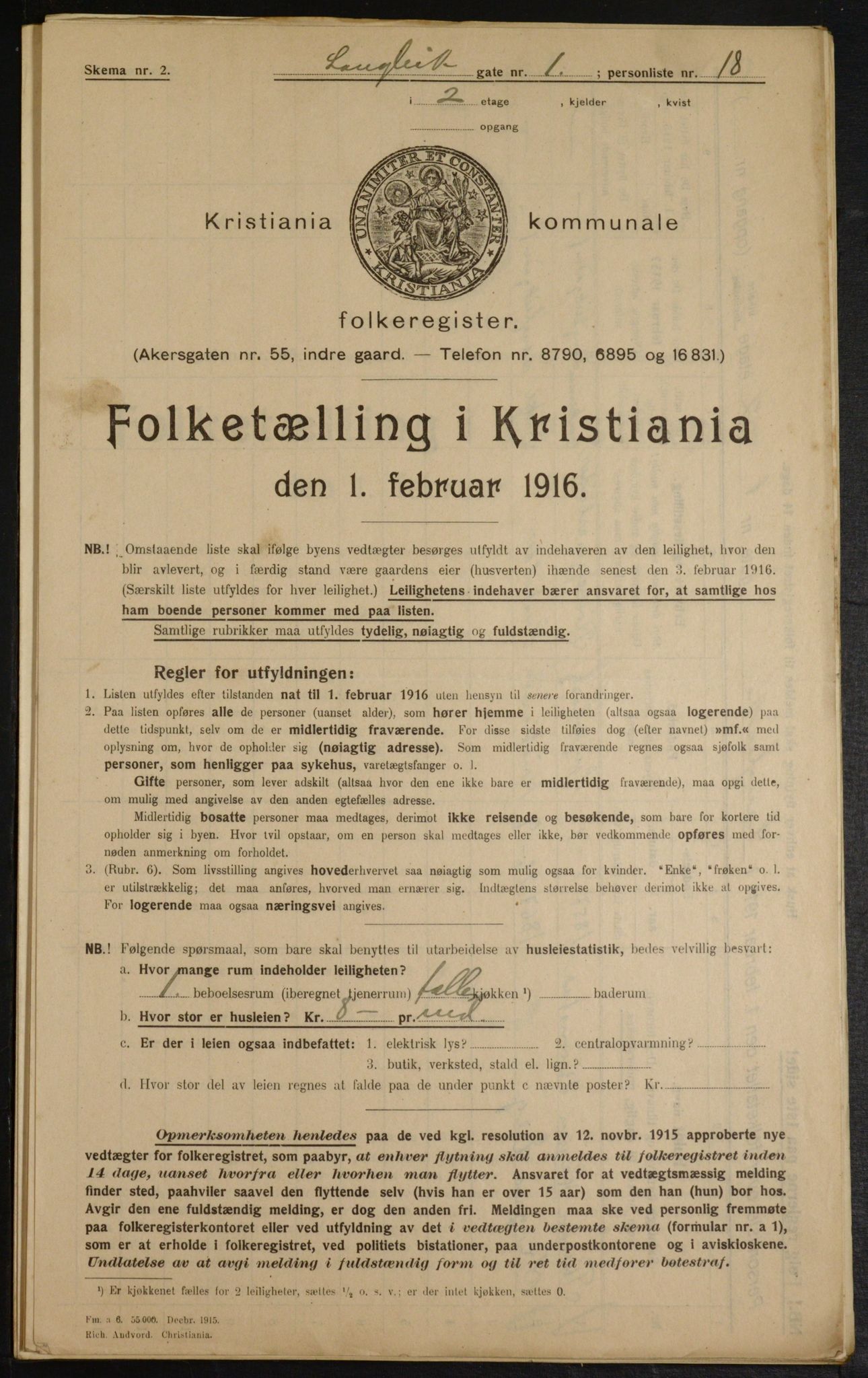 OBA, Kommunal folketelling 1.2.1916 for Kristiania, 1916, s. 58224