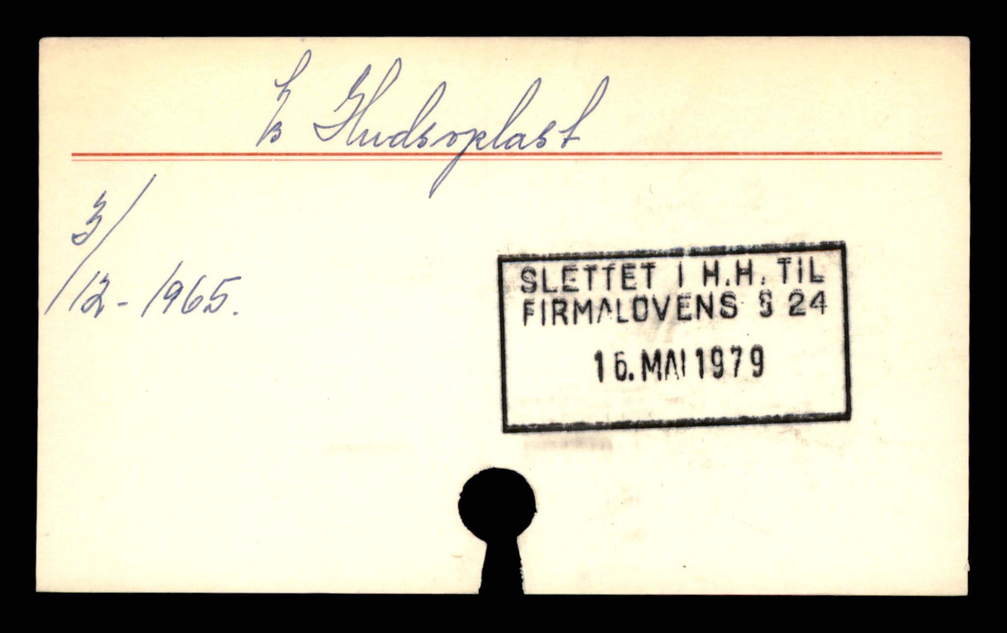 Oslo byfogd, Handelsregisteret, SAT/A-10867/G/Ga/Gad/L0047: Kartotekkort - Slettede foretak, Hu-Ins, 1890-1990