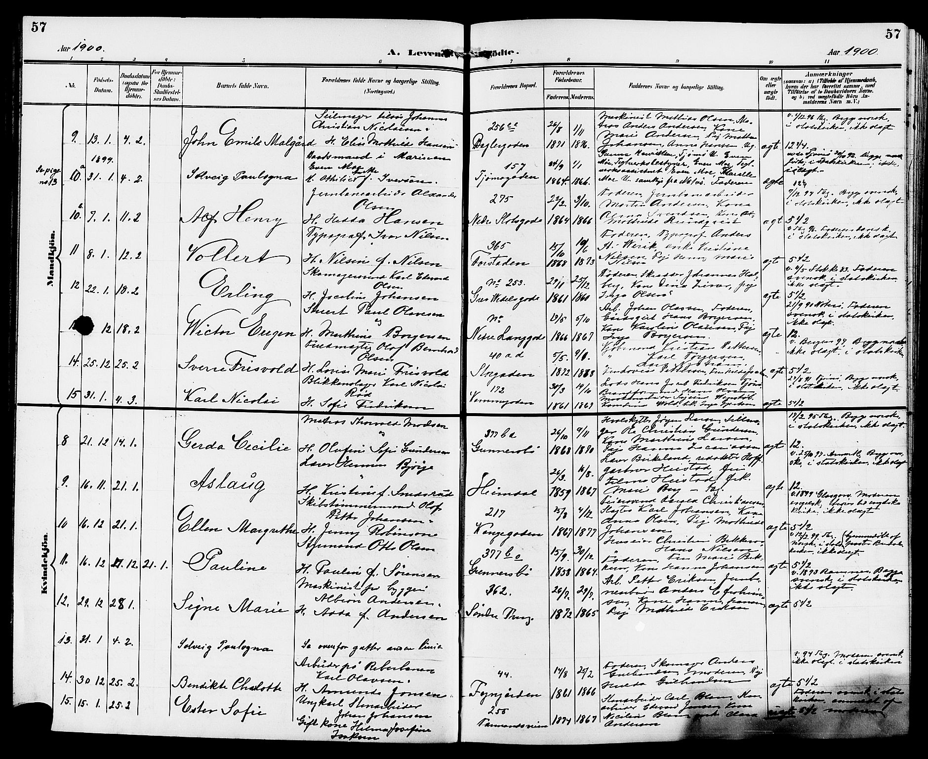 Tønsberg kirkebøker, AV/SAKO-A-330/G/Ga/L0007: Klokkerbok nr. 7, 1896-1904, s. 57