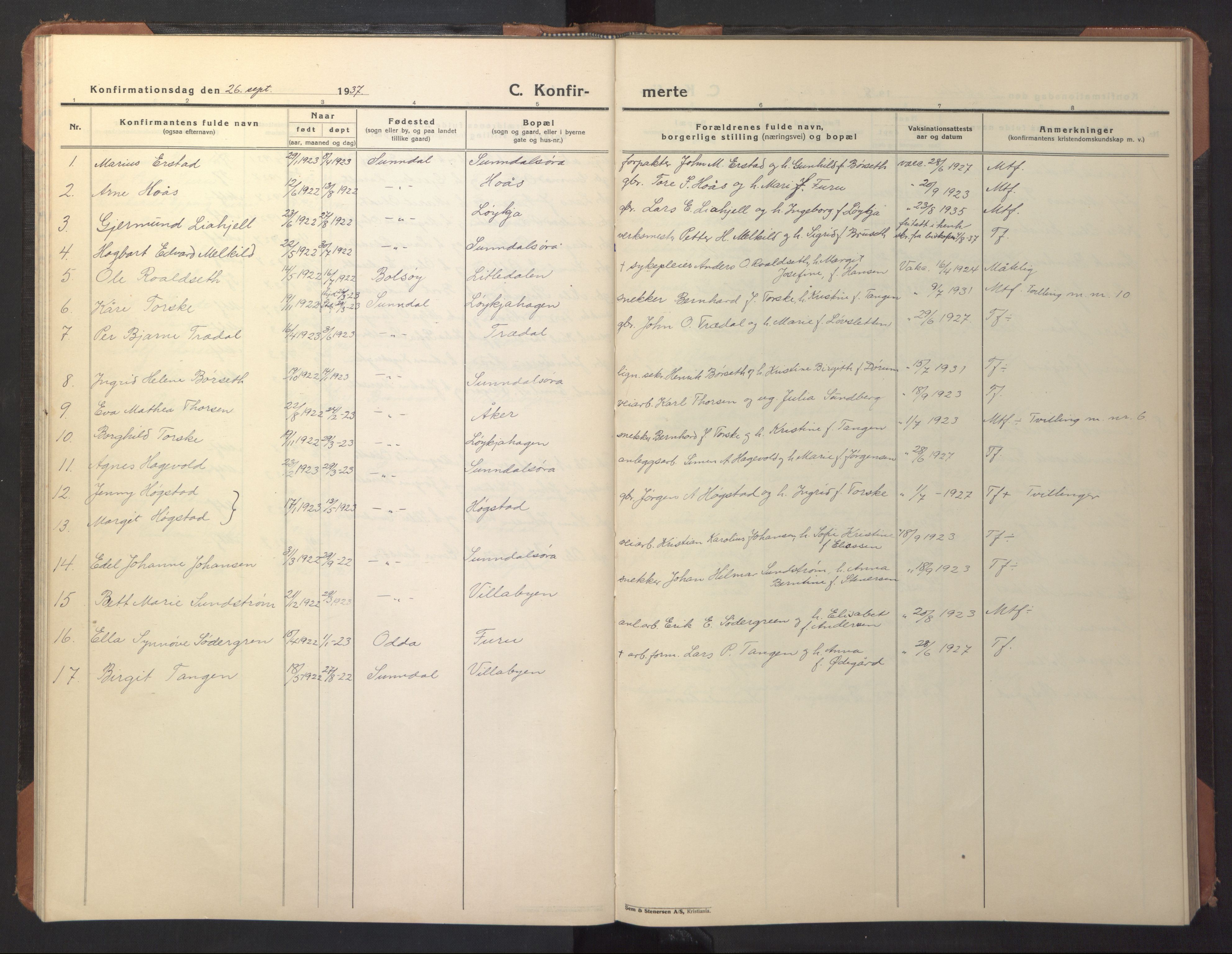 Ministerialprotokoller, klokkerbøker og fødselsregistre - Møre og Romsdal, SAT/A-1454/590/L1018: Klokkerbok nr. 590C03, 1922-1950