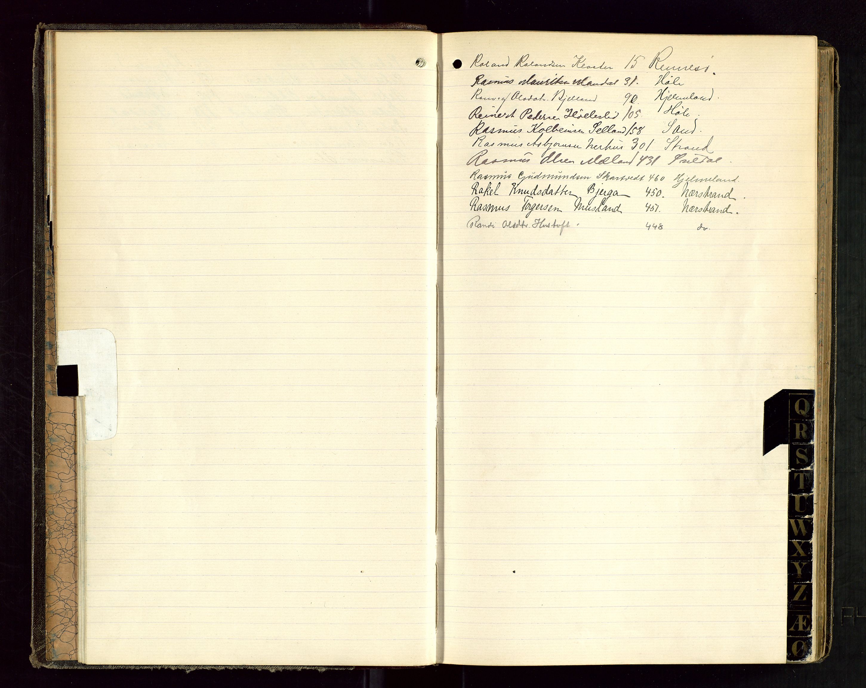 Ryfylke tingrett, AV/SAST-A-100055/001/IV/IVD/L0029: Skifteprotokoll, register i protokollen, 1893-1897